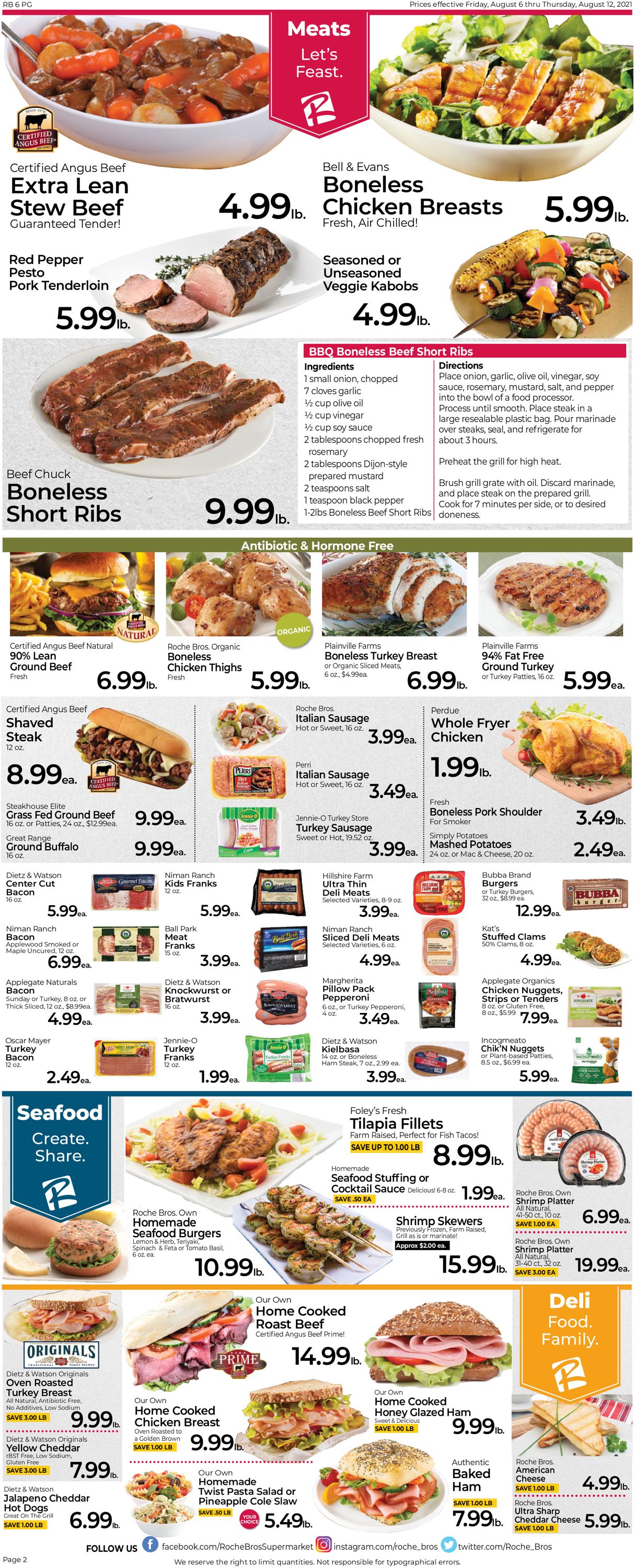 Roche Bros. Supermarkets Ad from 08/06/2021