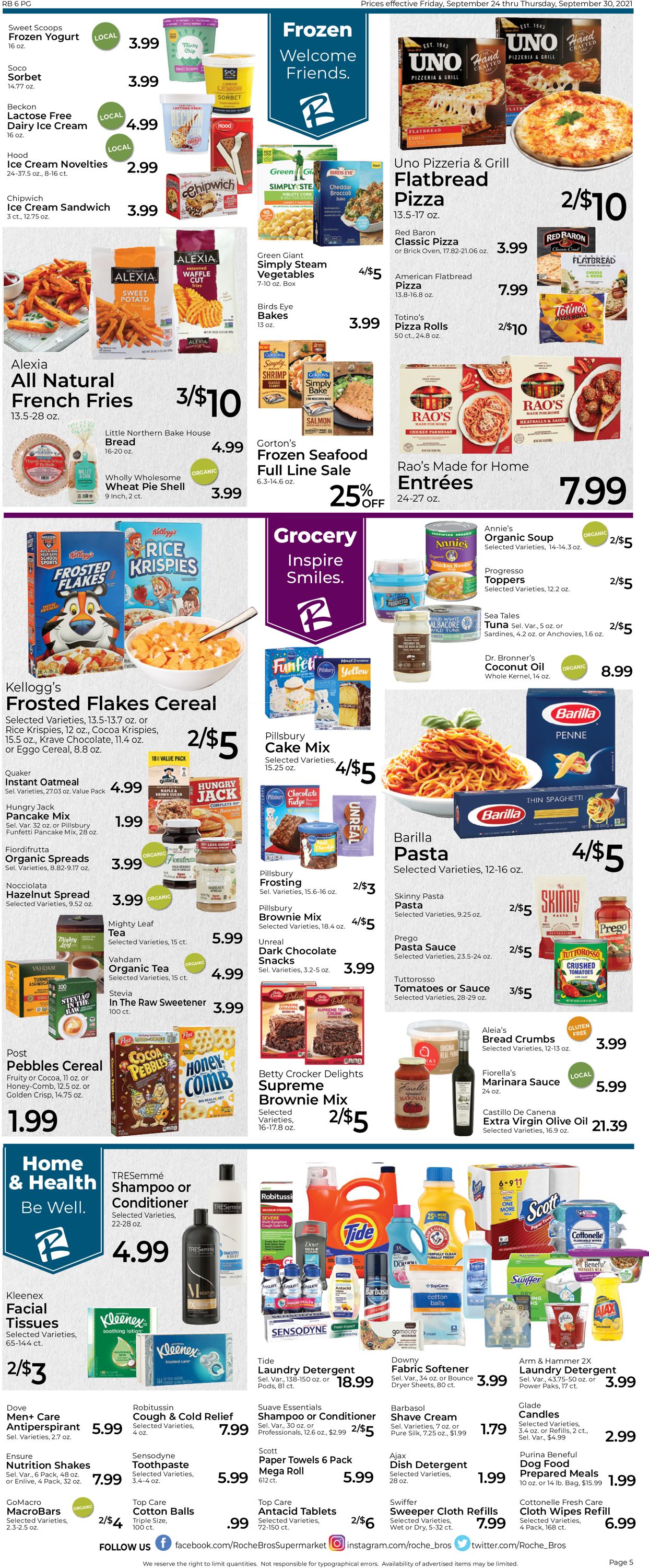 Roche Bros. Supermarkets Ad from 09/24/2021