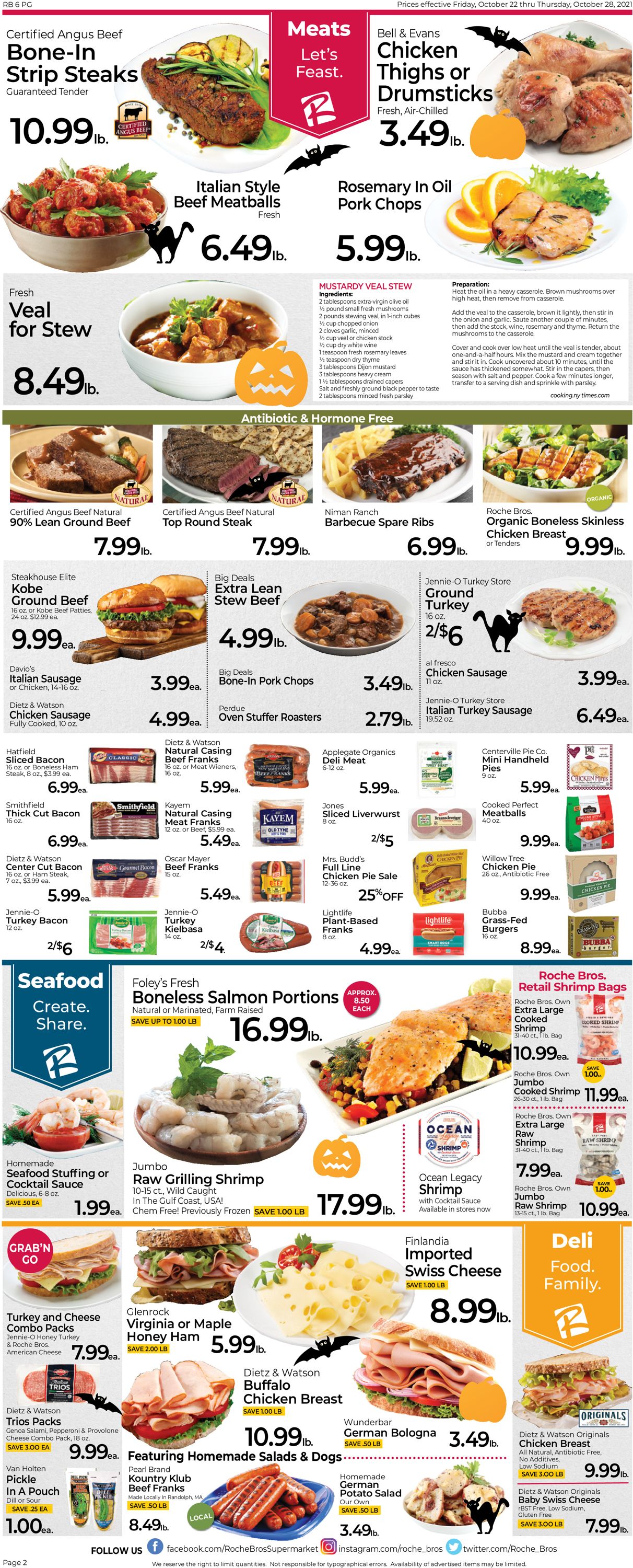 Roche Bros. Supermarkets Ad from 10/22/2021