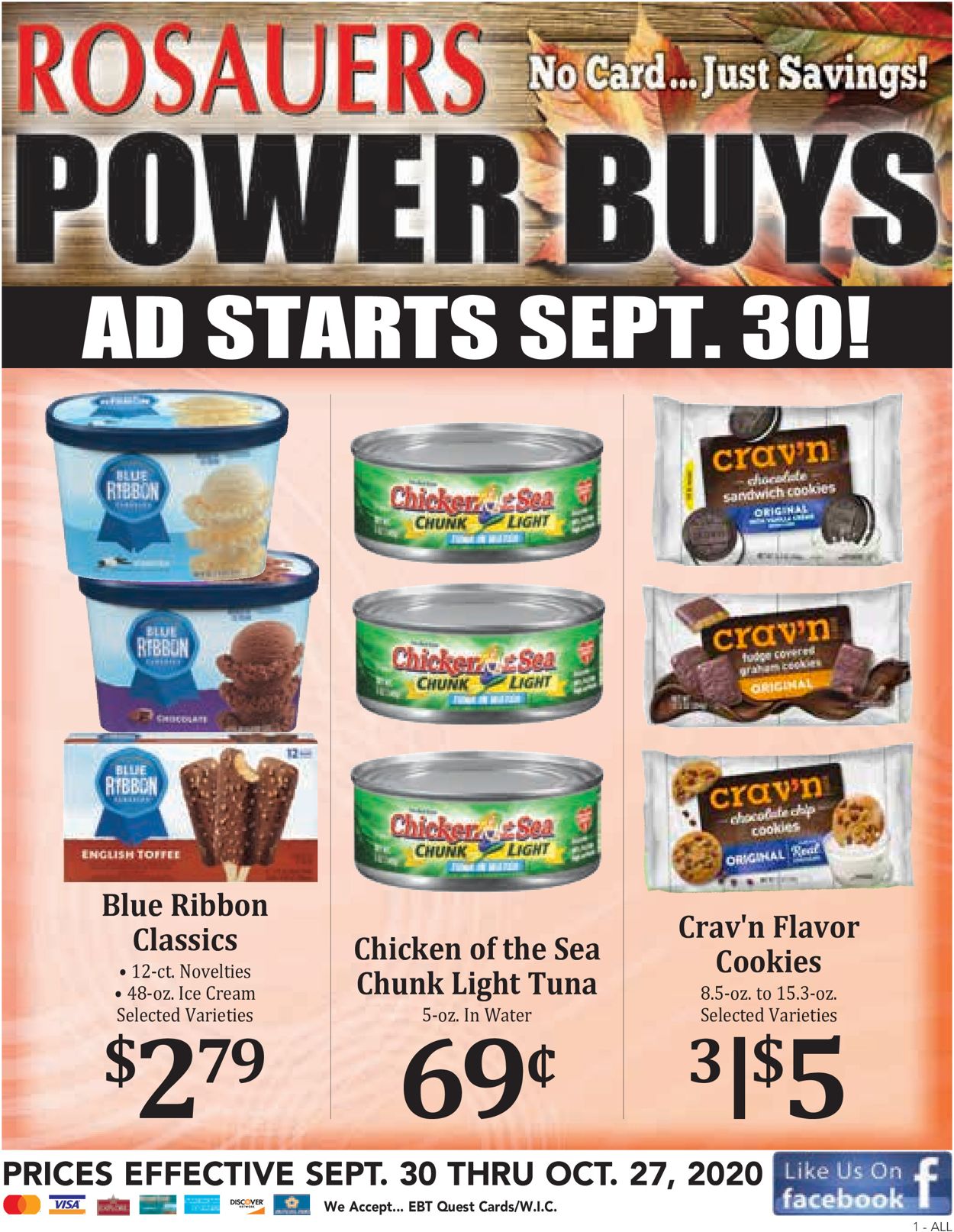 Rosauers Ad from 09/30/2020