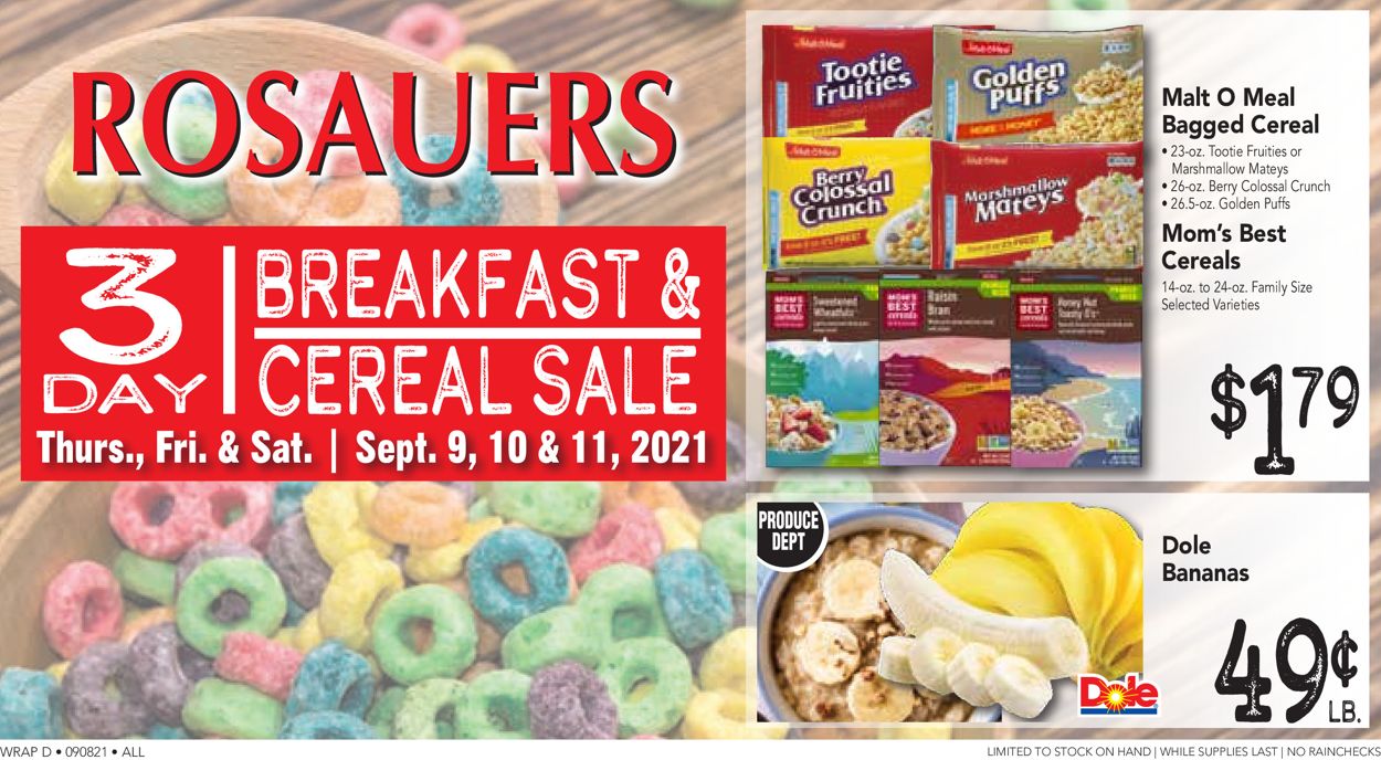 Rosauers Ad from 09/09/2021