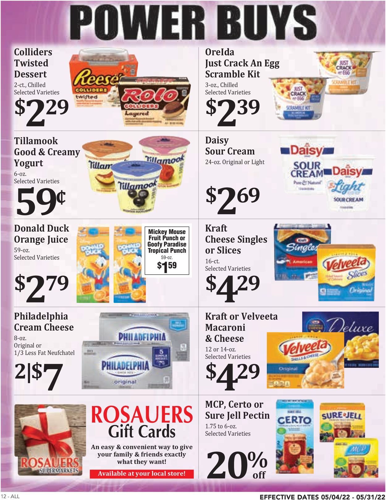 Rosauers Ad from 05/04/2022