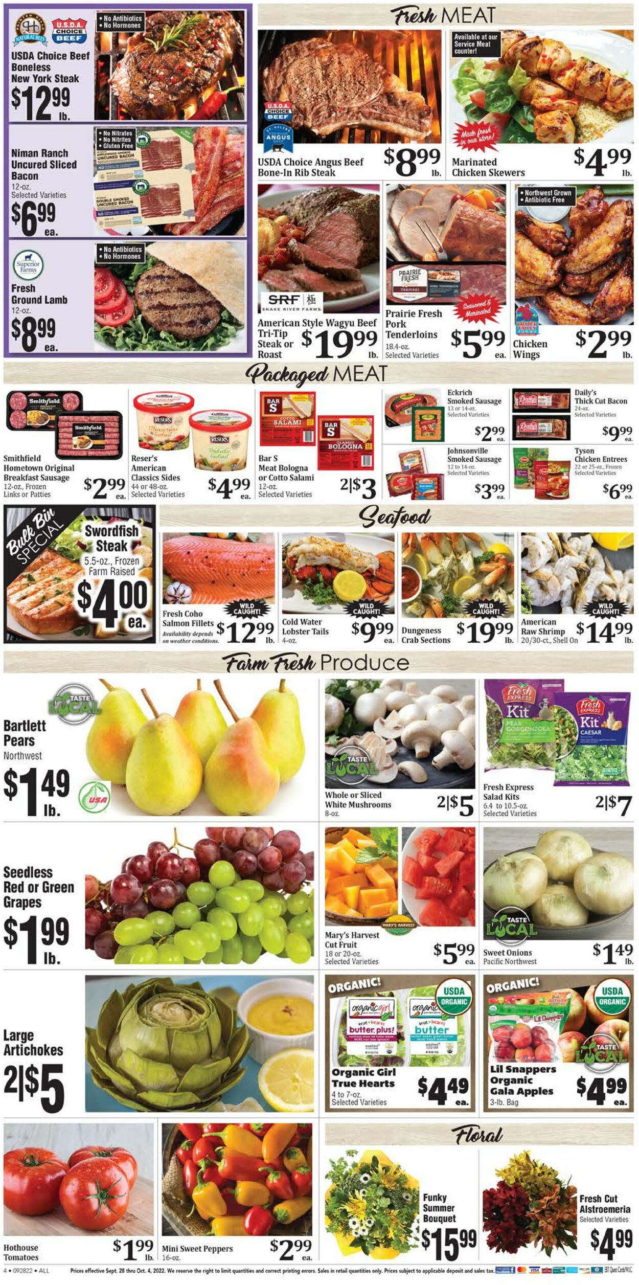 Rosauers Ad from 09/28/2022