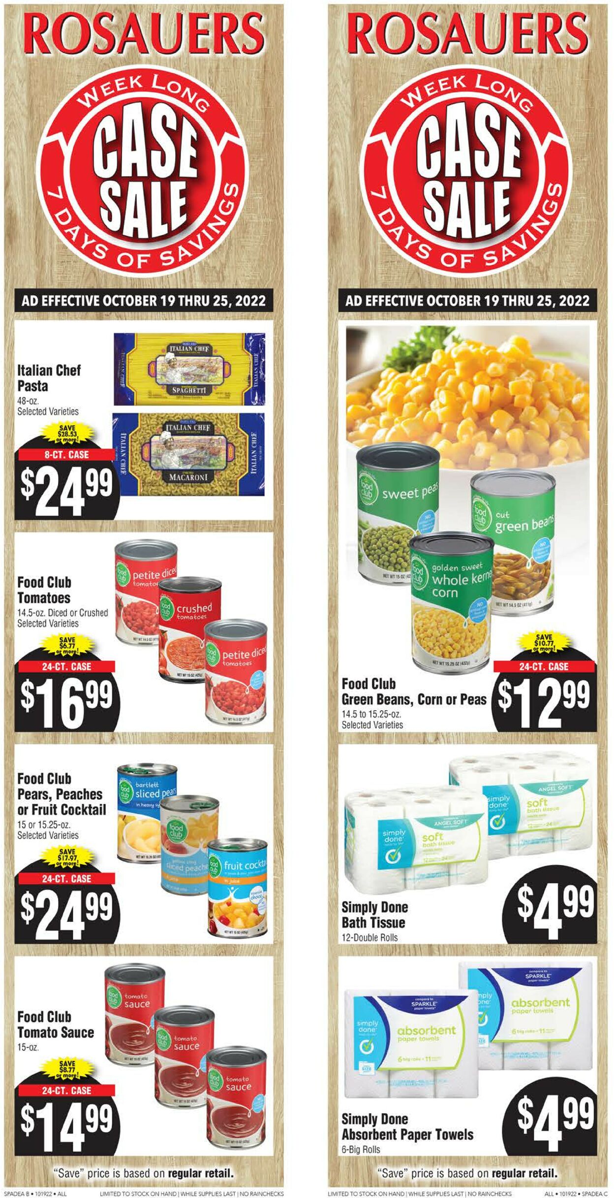 Rosauers Ad from 10/19/2022