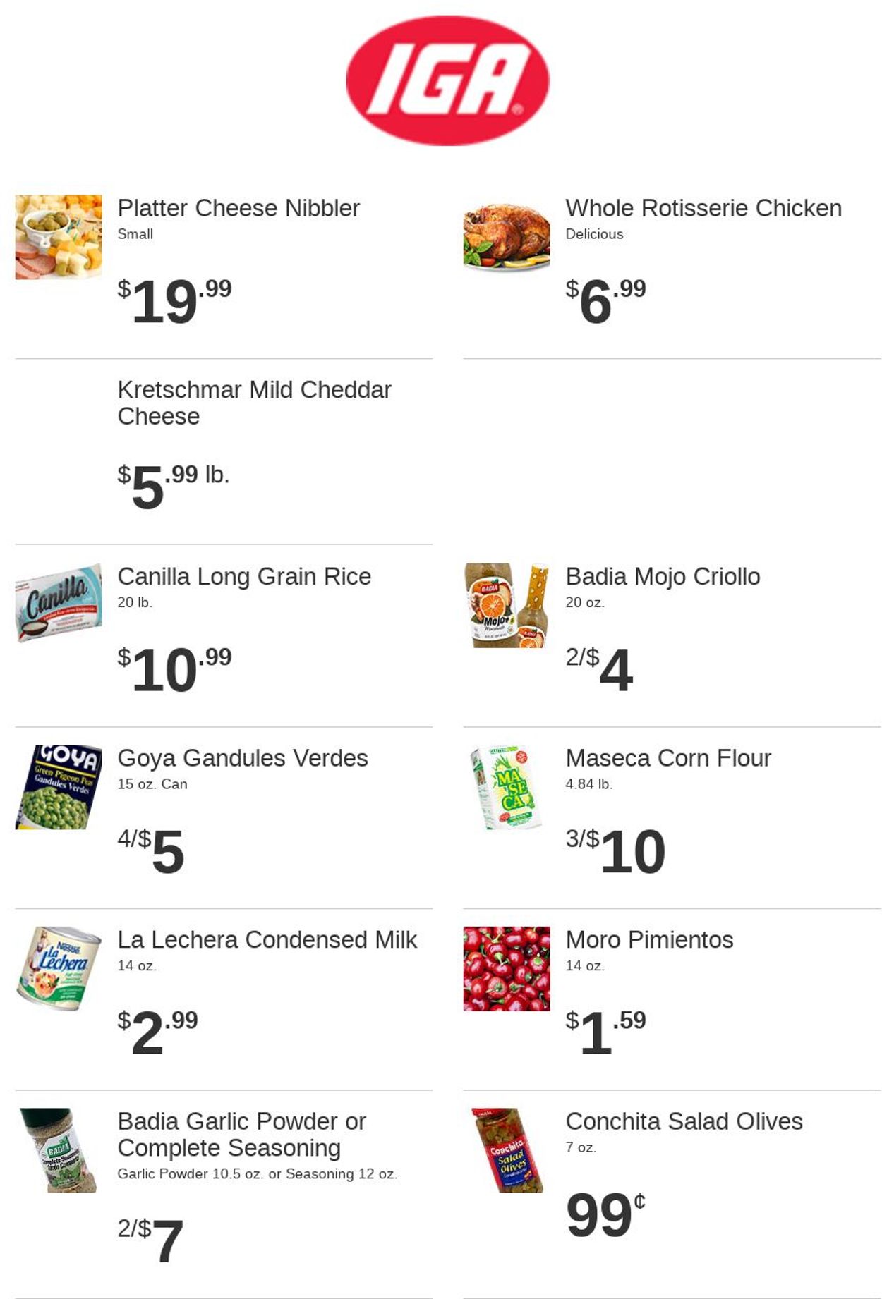 Rowe's IGA Supermarkets Ad from 12/29/2021
