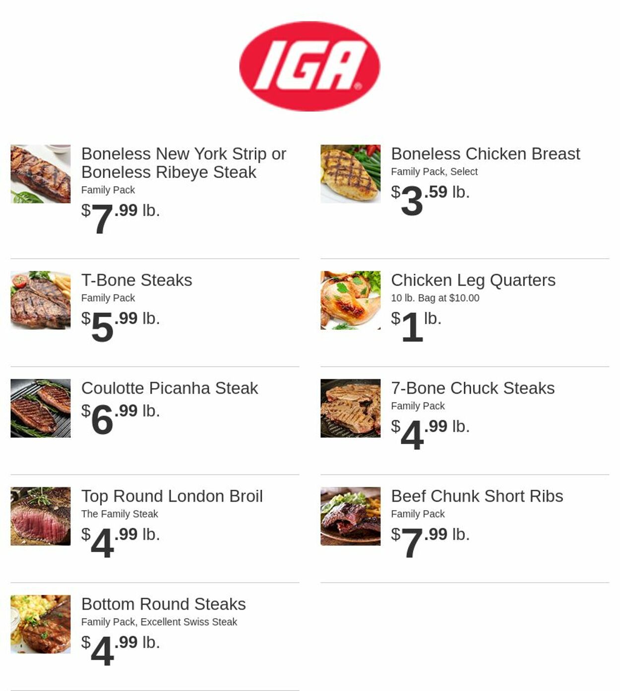 Rowe's IGA Supermarkets Ad from 09/21/2022