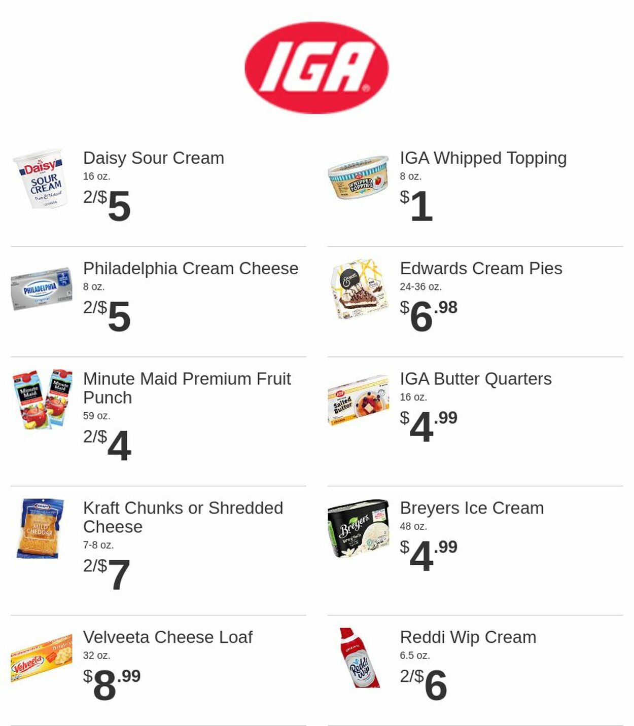 Rowe's IGA Supermarkets Ad from 11/16/2022