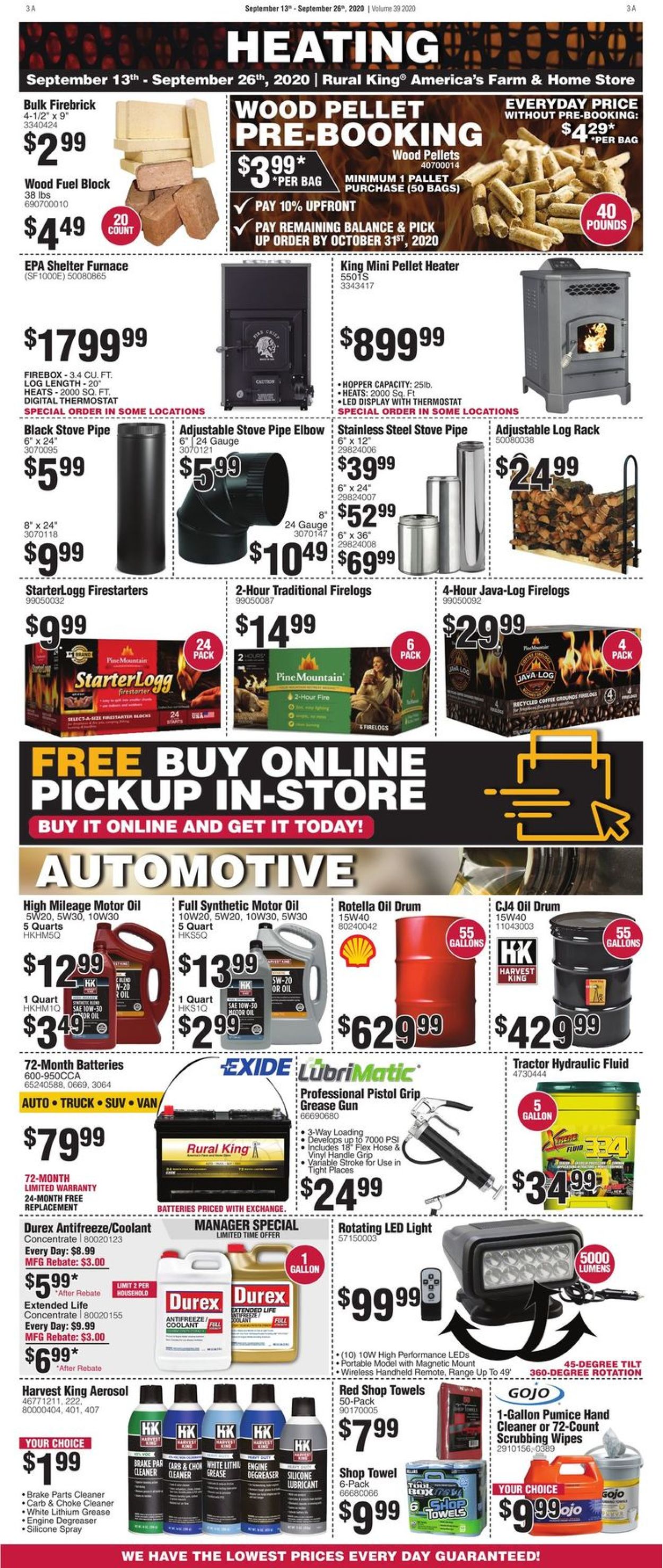 Rural King Ad from 09/13/2020
