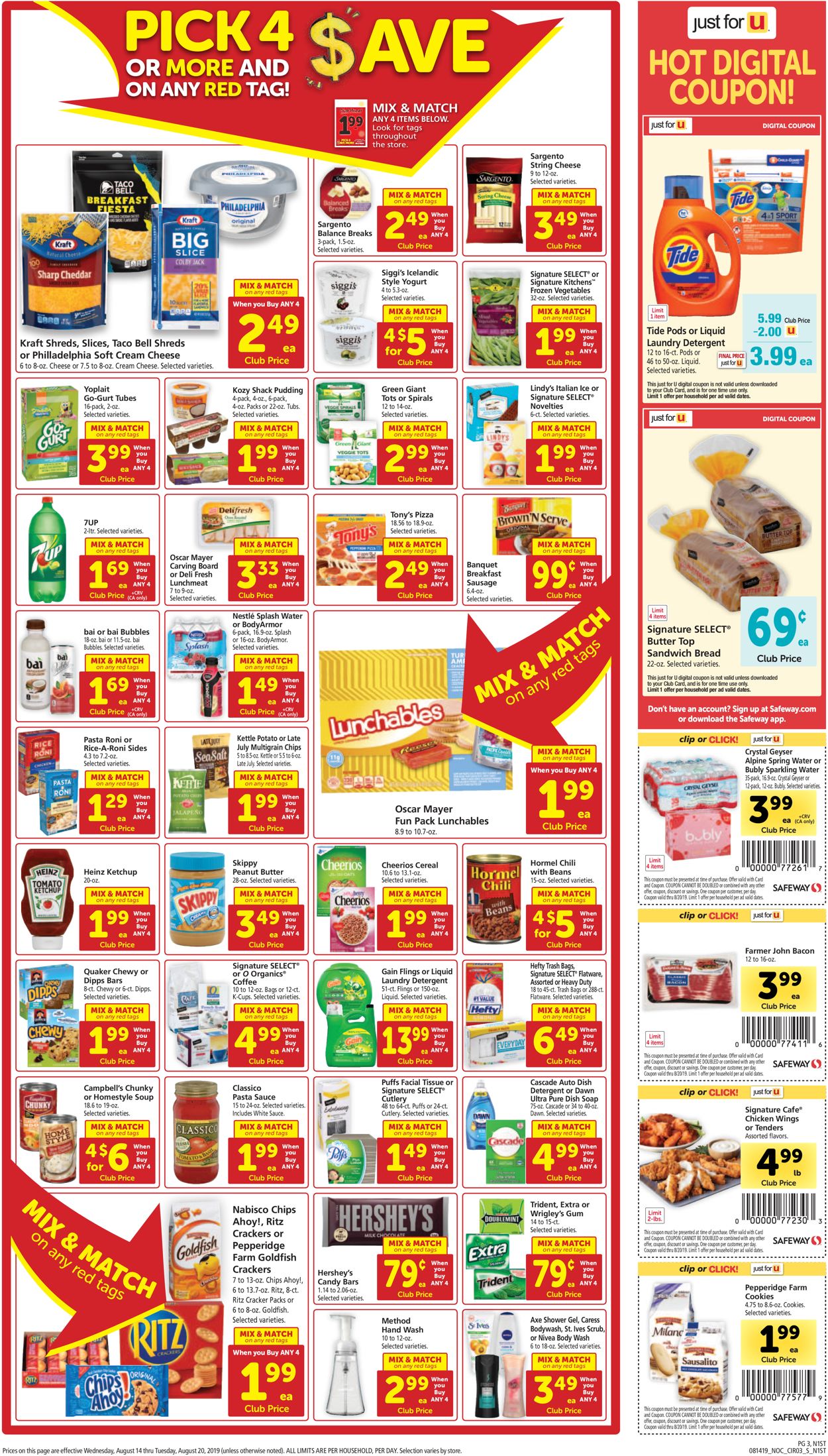Safeway Ad from 08/14/2019