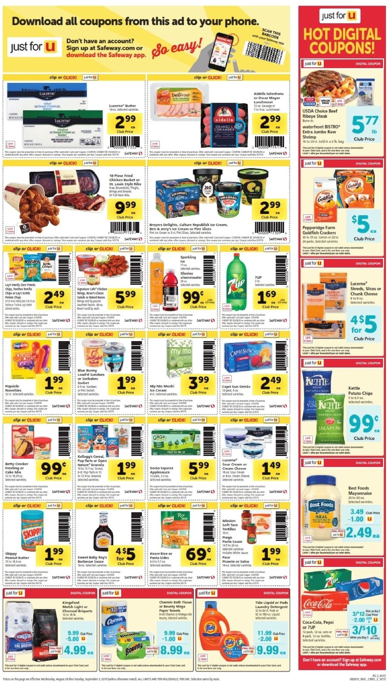 Safeway Ad from 08/28/2019
