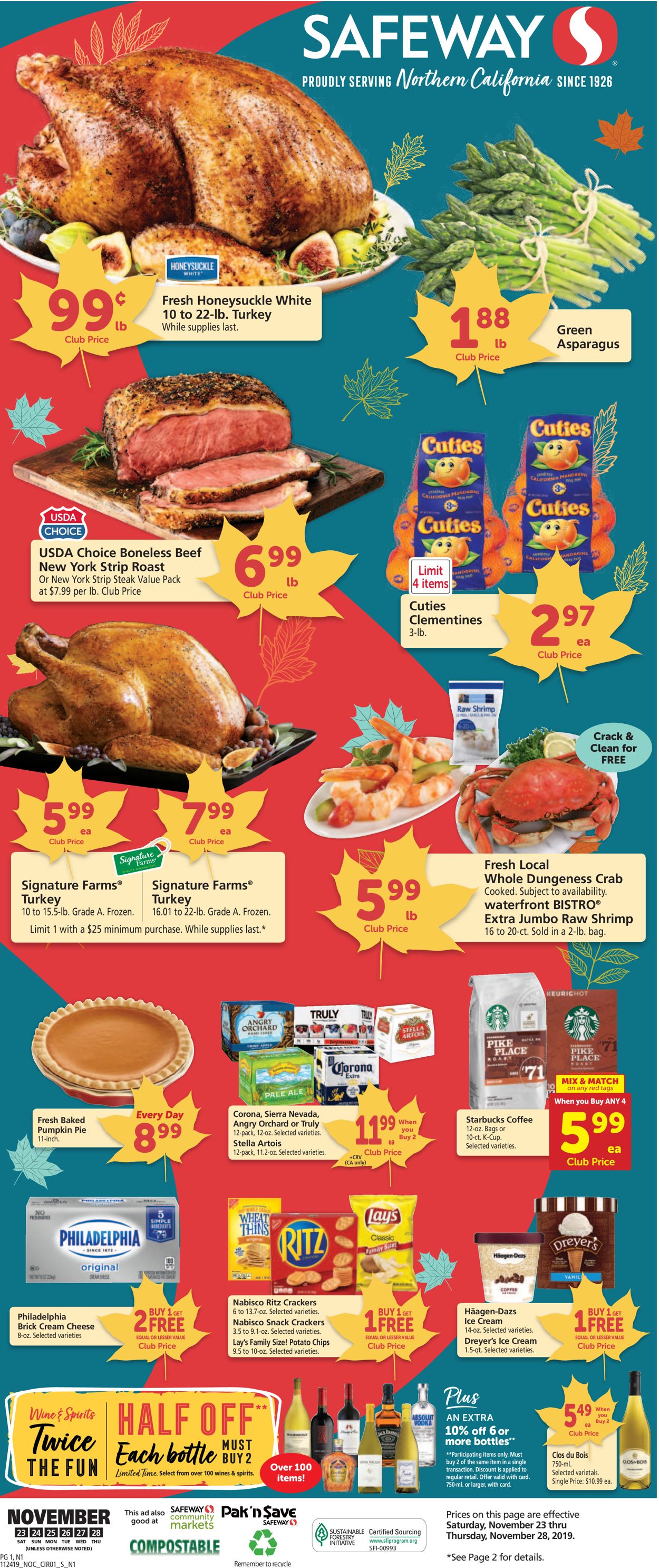 Safeway Ad from 11/23/2019