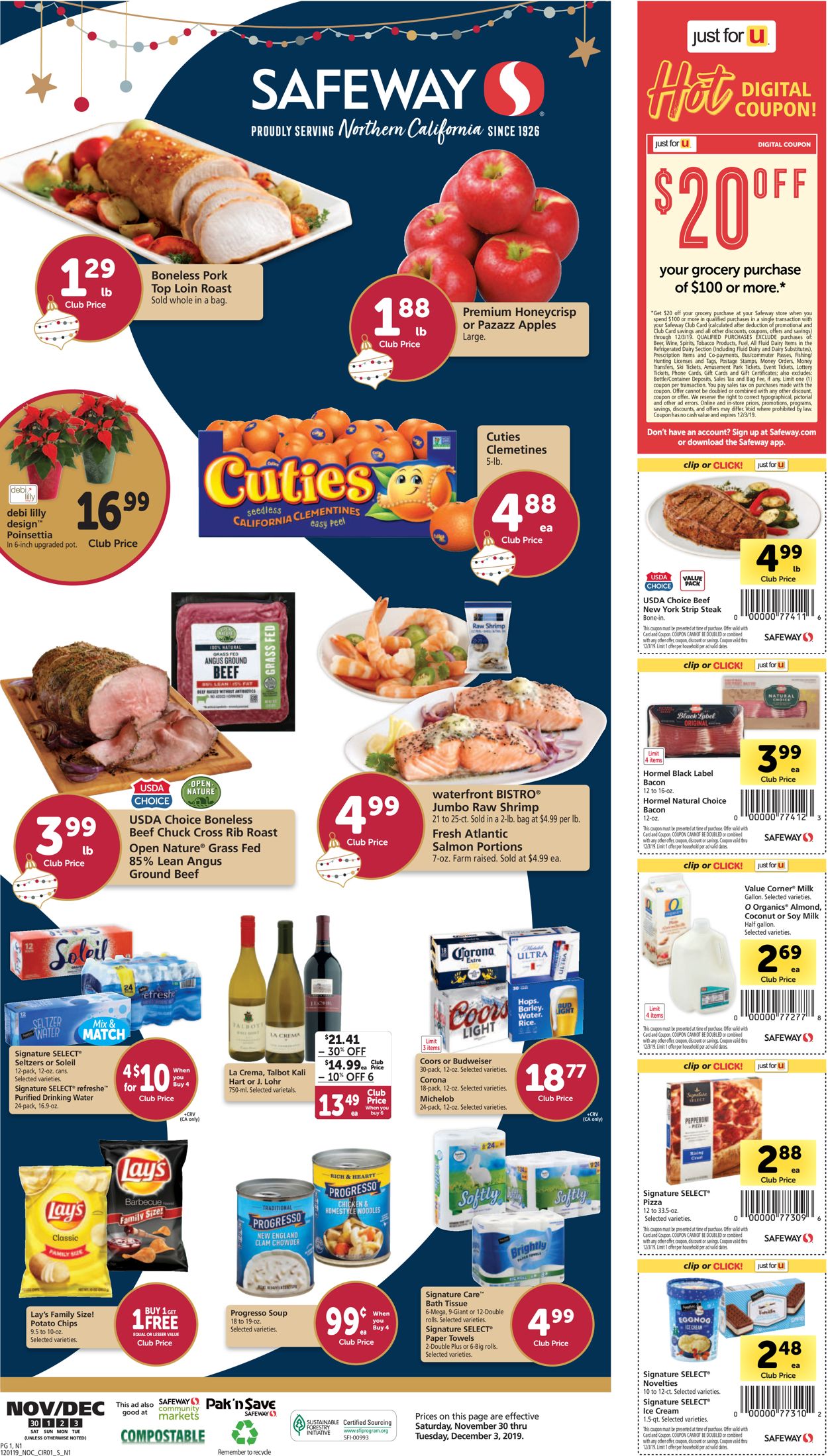 Safeway Ad from 11/30/2019
