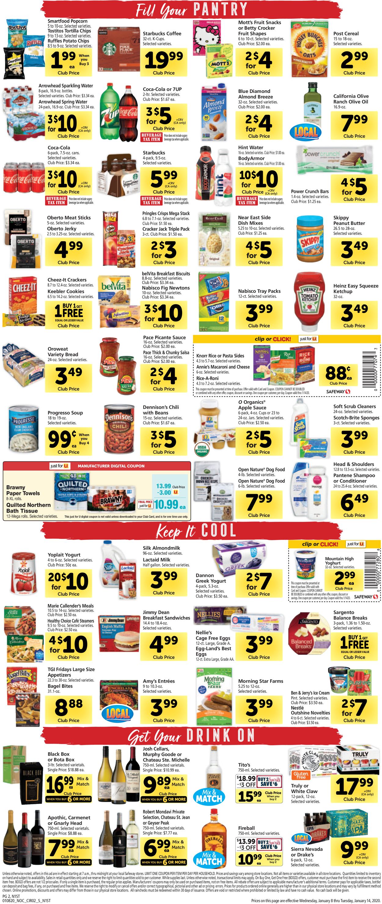 Safeway Ad from 01/08/2020