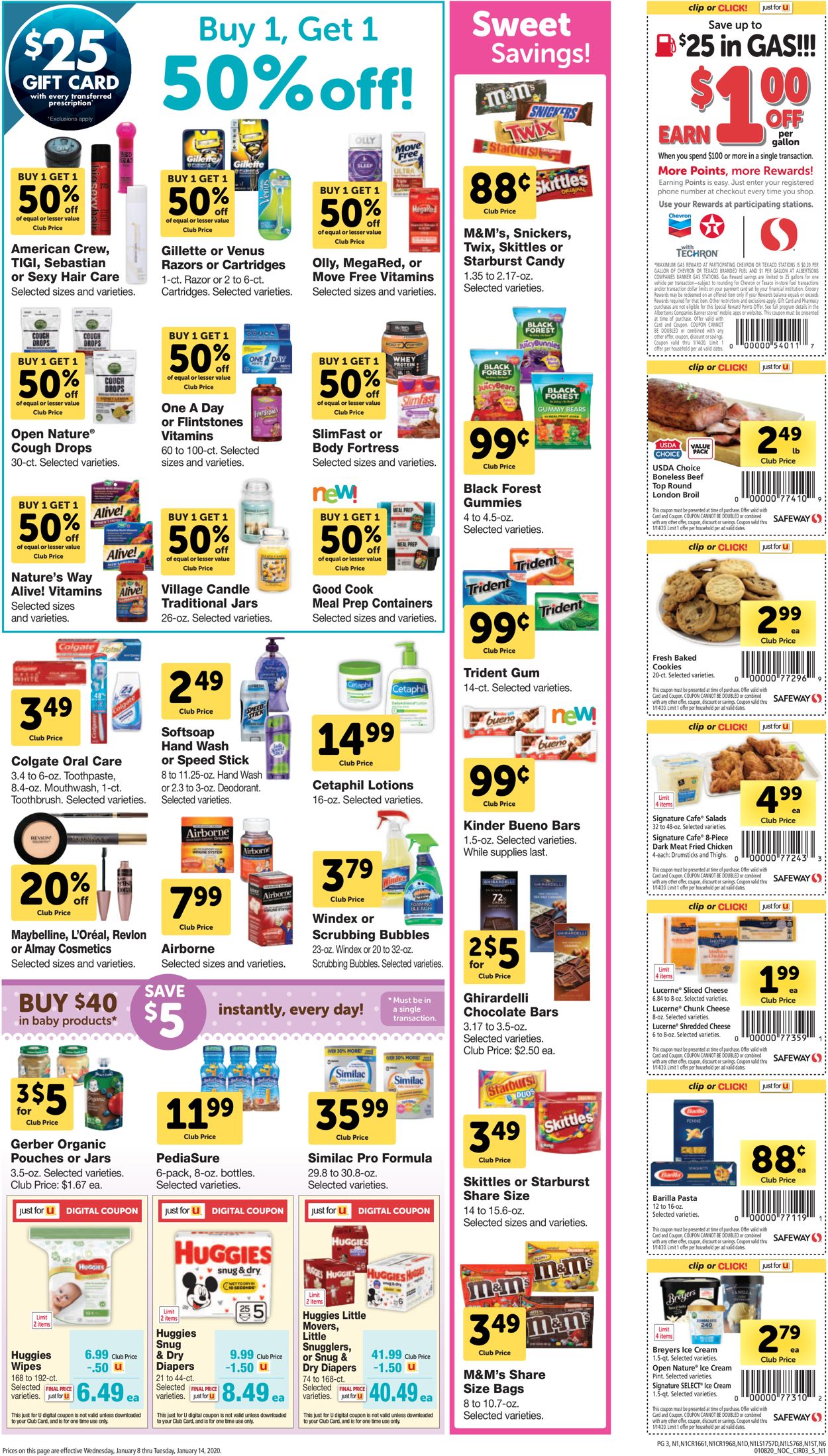 Safeway Ad from 01/08/2020