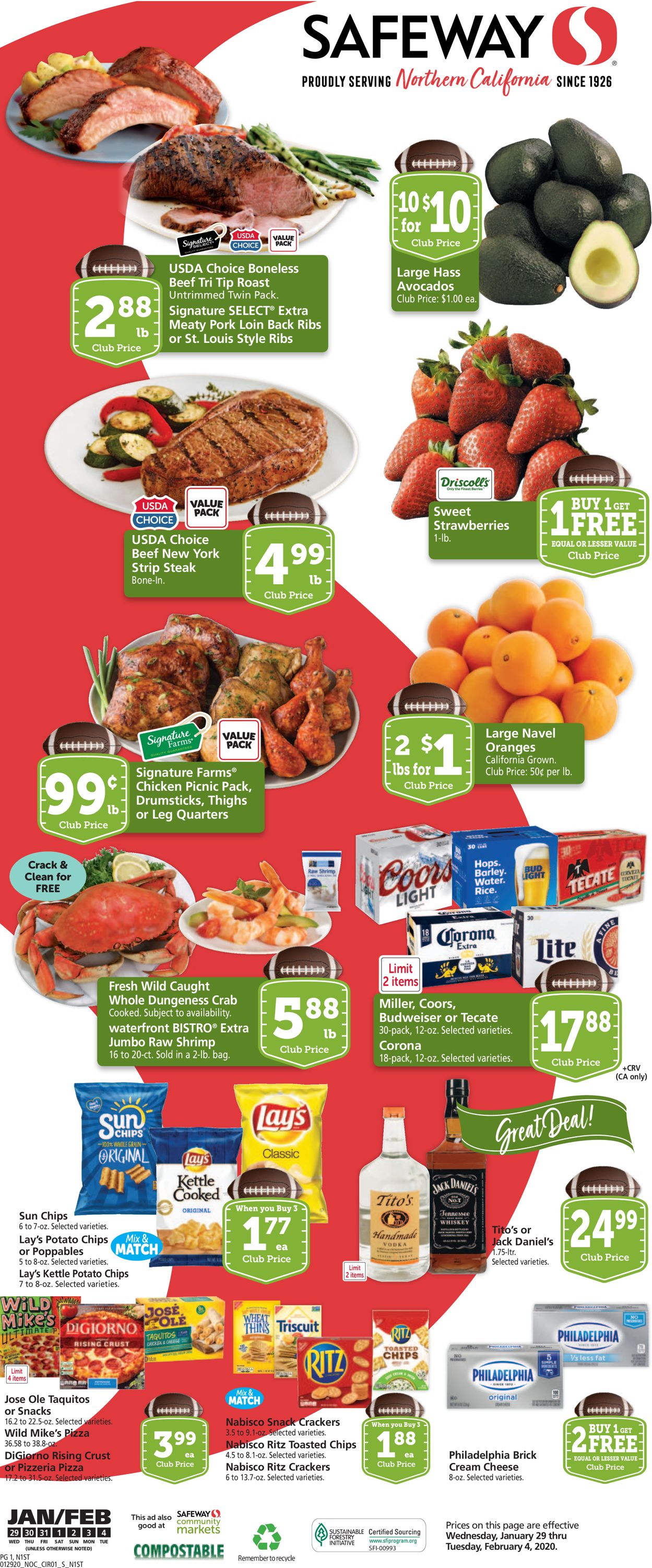 Safeway Ad from 01/29/2020
