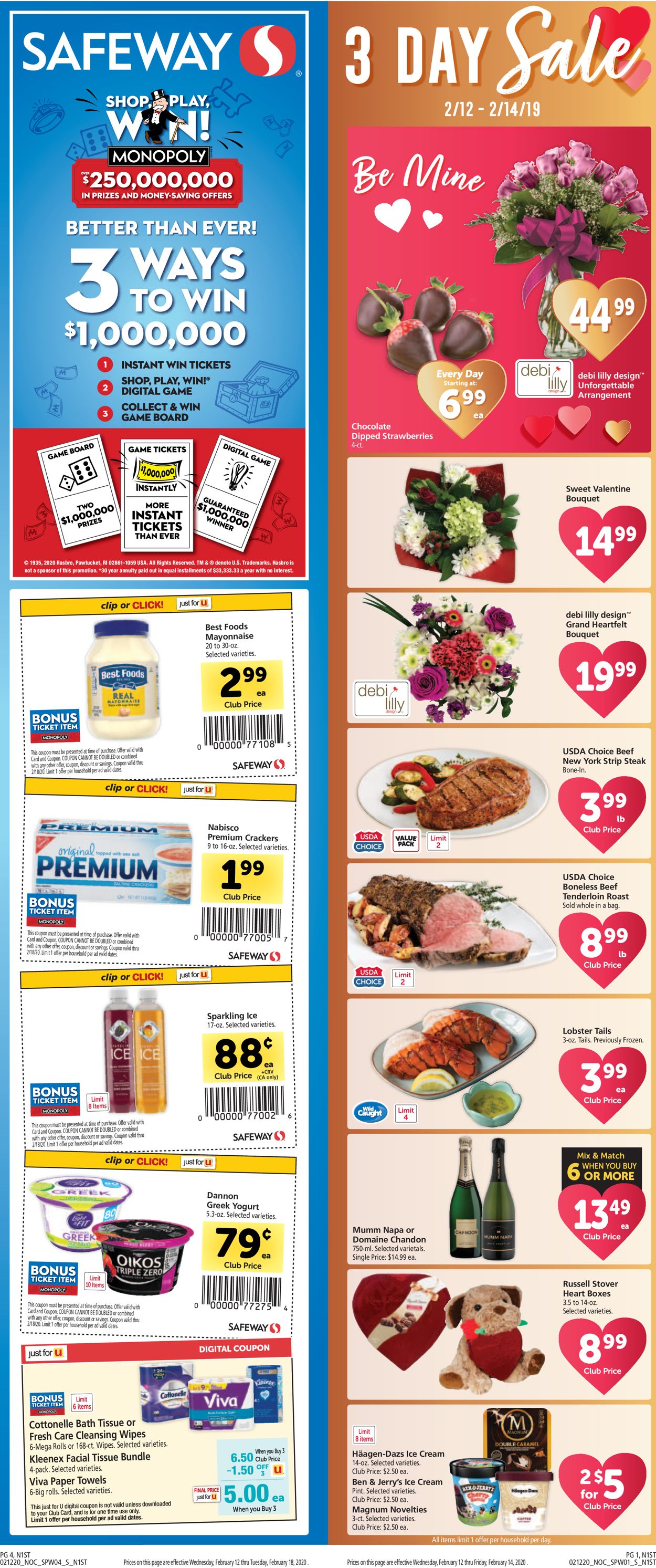 Safeway Ad from 02/12/2020