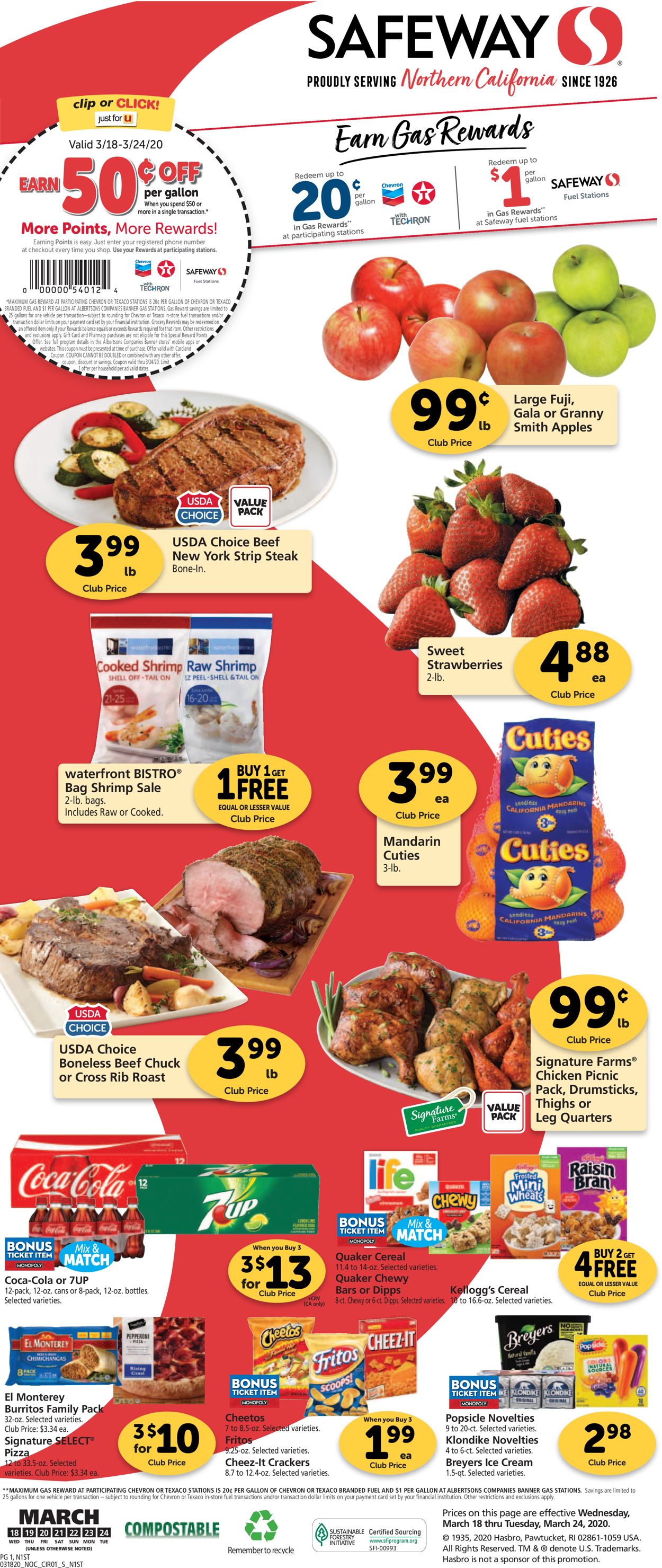 Safeway Ad from 03/18/2020