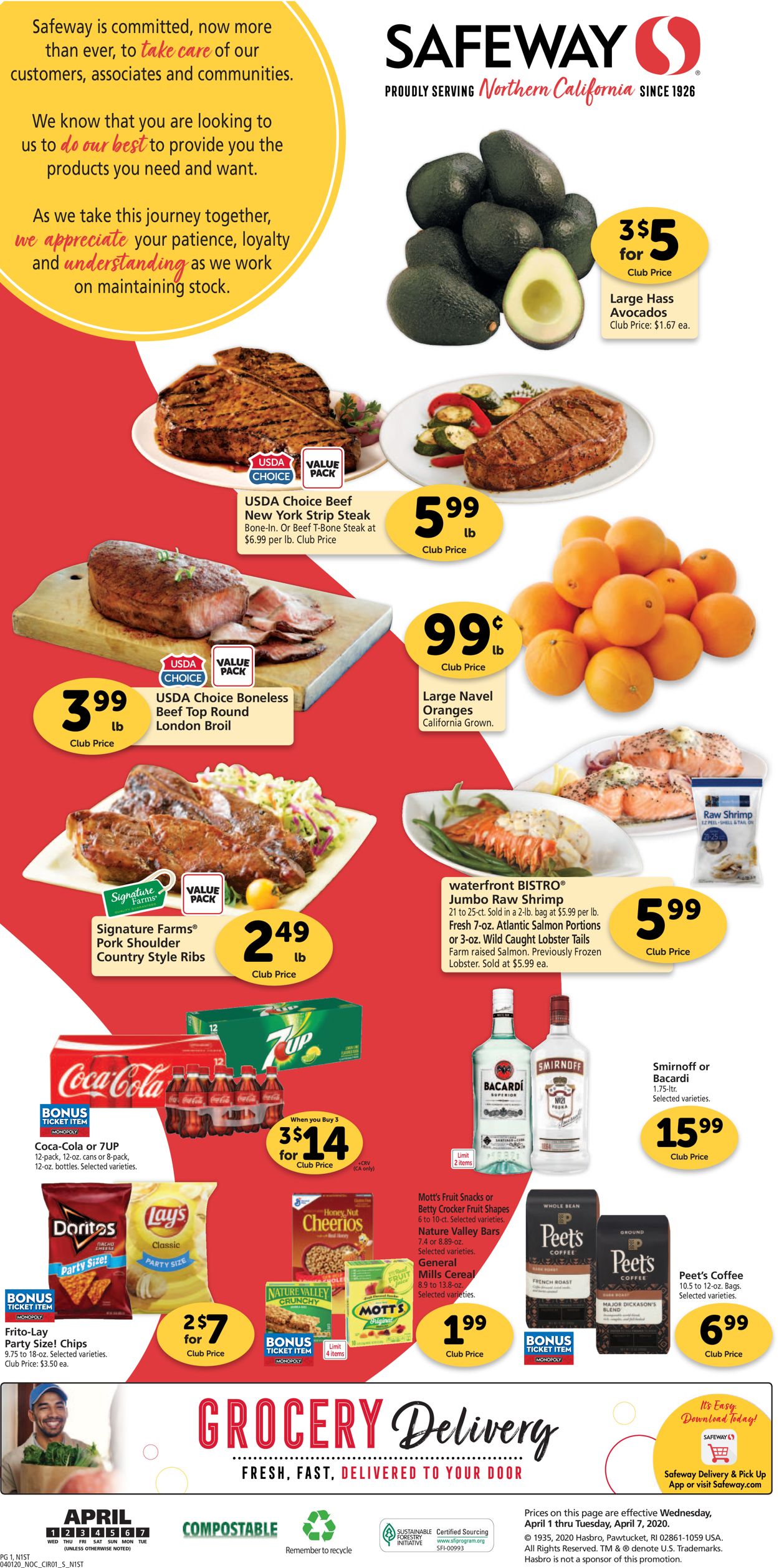 Safeway Ad from 04/01/2020