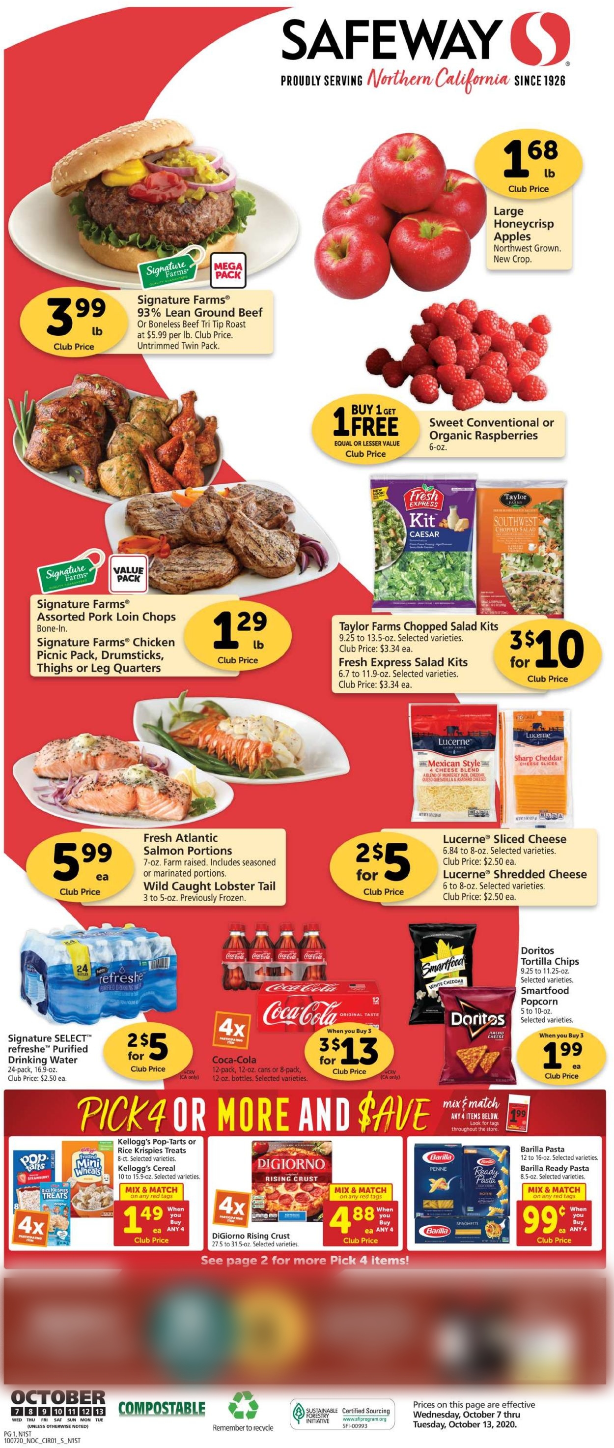 Safeway Ad from 10/07/2020