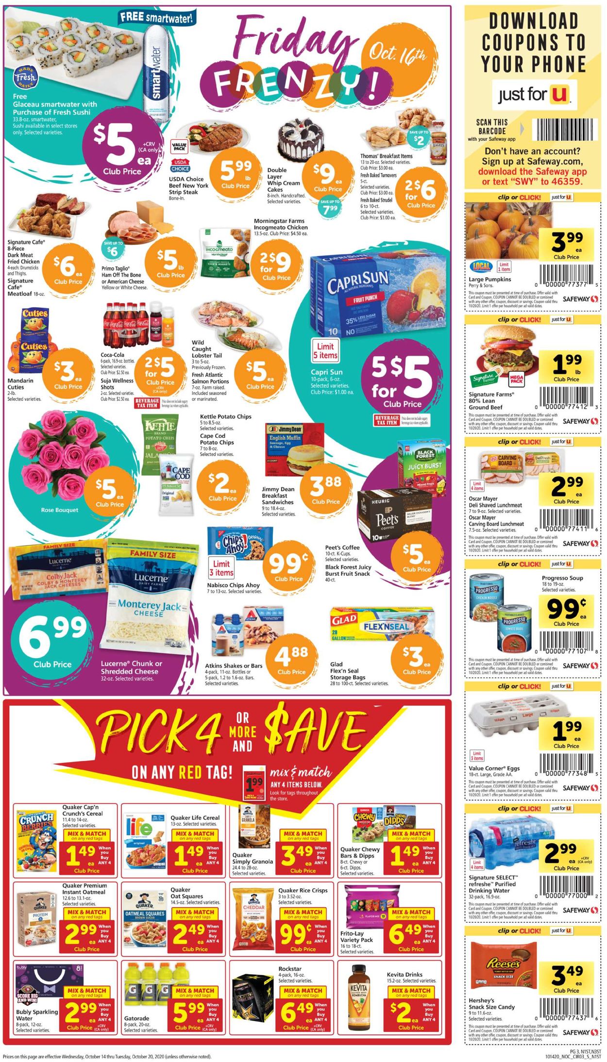 Safeway Ad from 10/14/2020