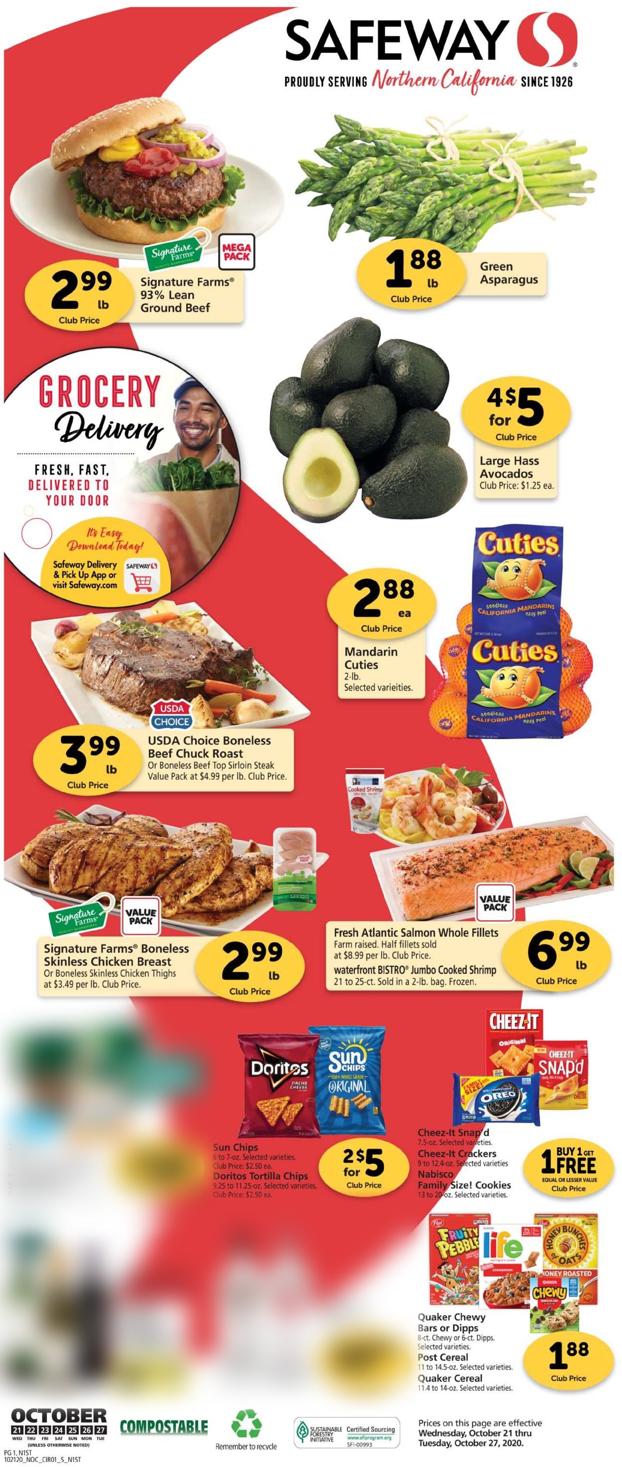 Safeway Ad from 10/21/2020