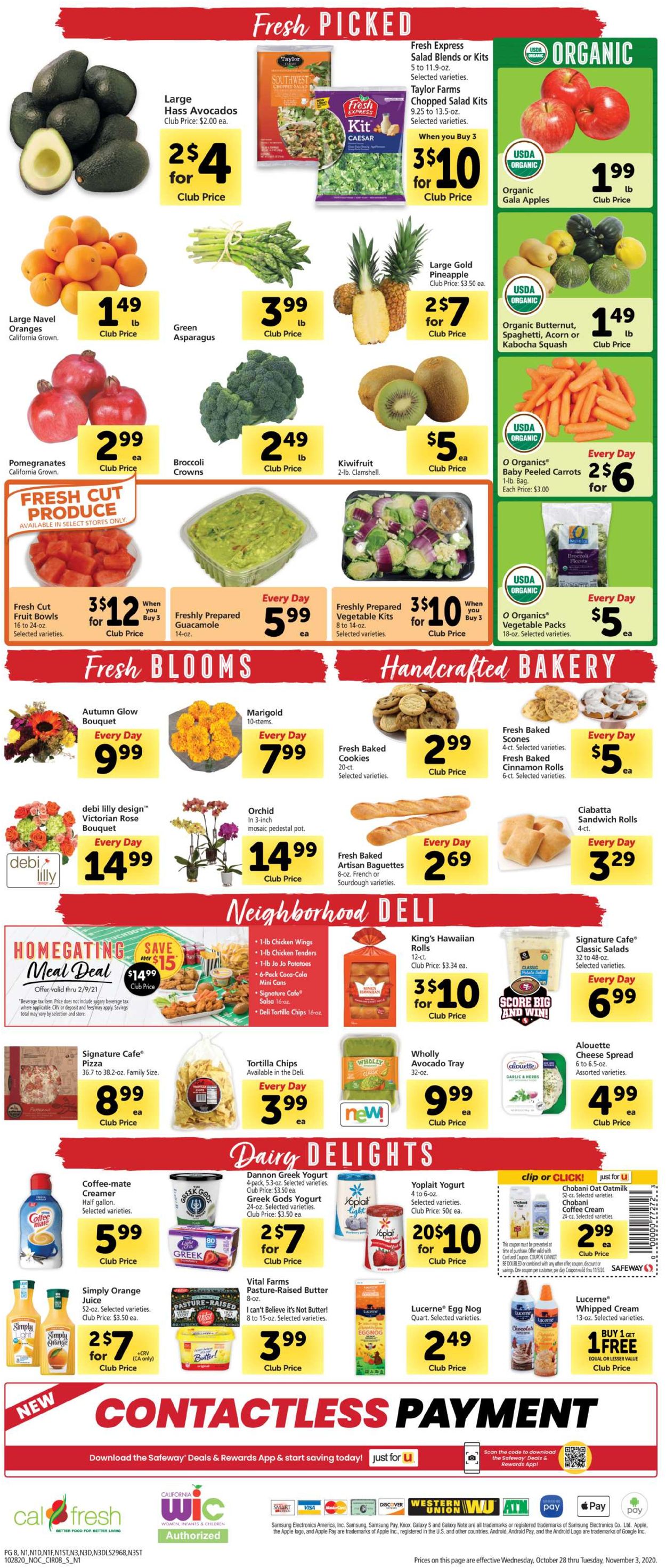 Safeway Ad from 10/28/2020