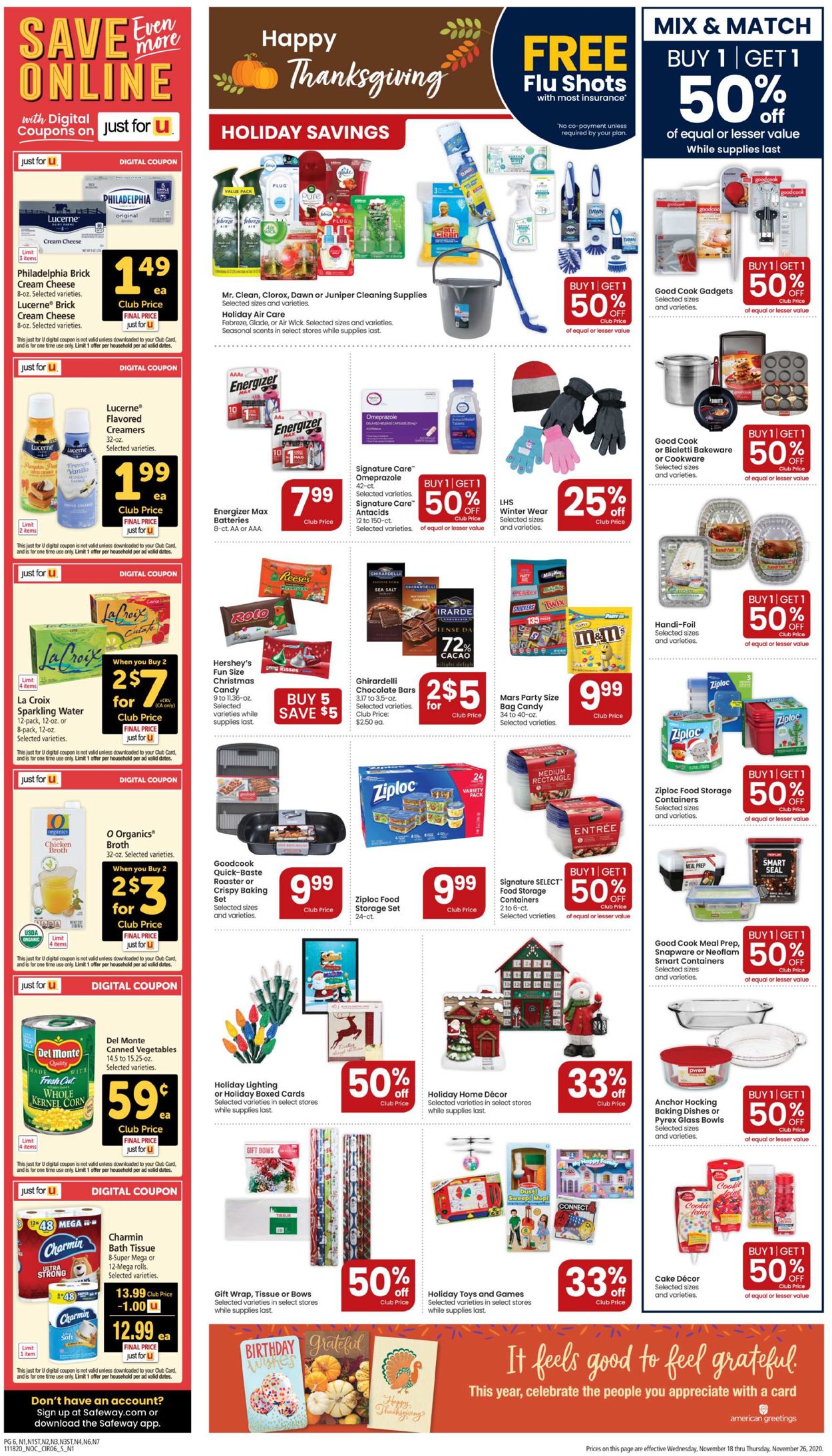 Safeway Ad from 11/18/2020