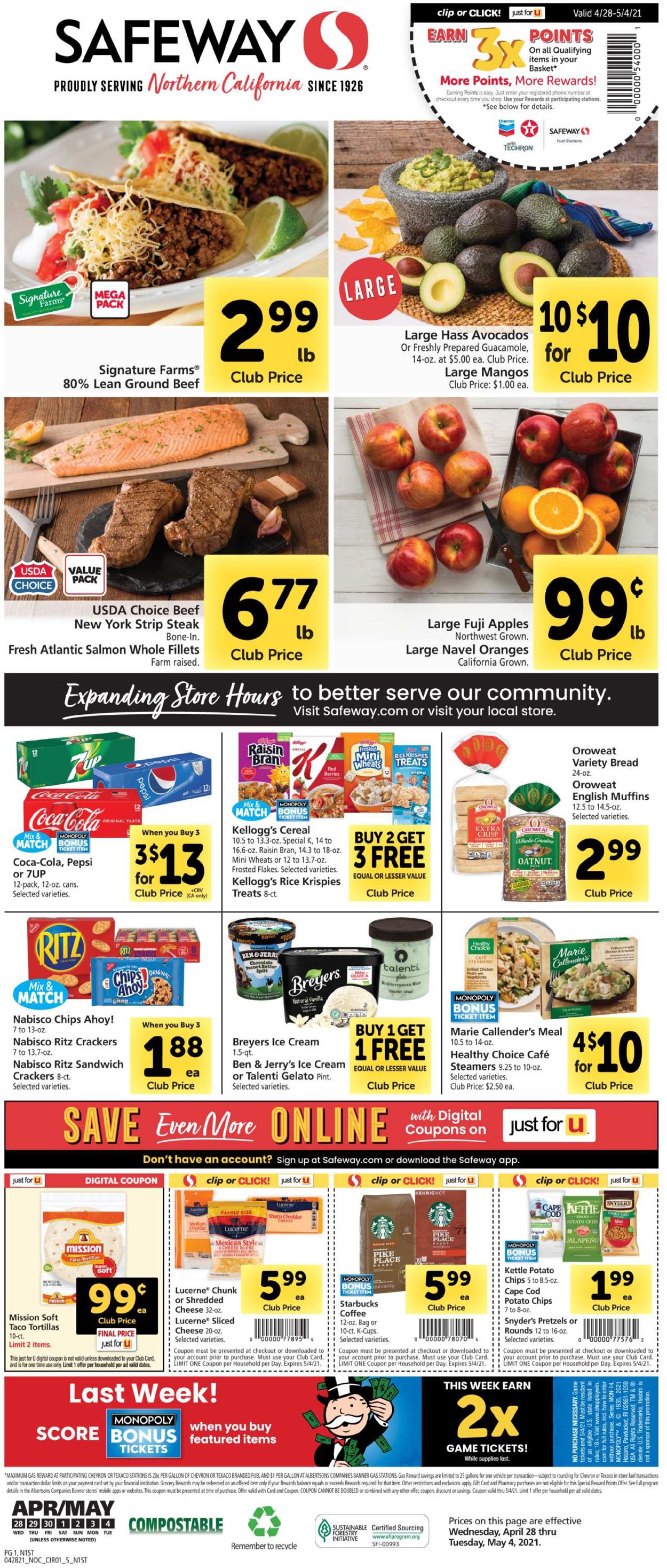 Safeway Ad from 04/28/2021