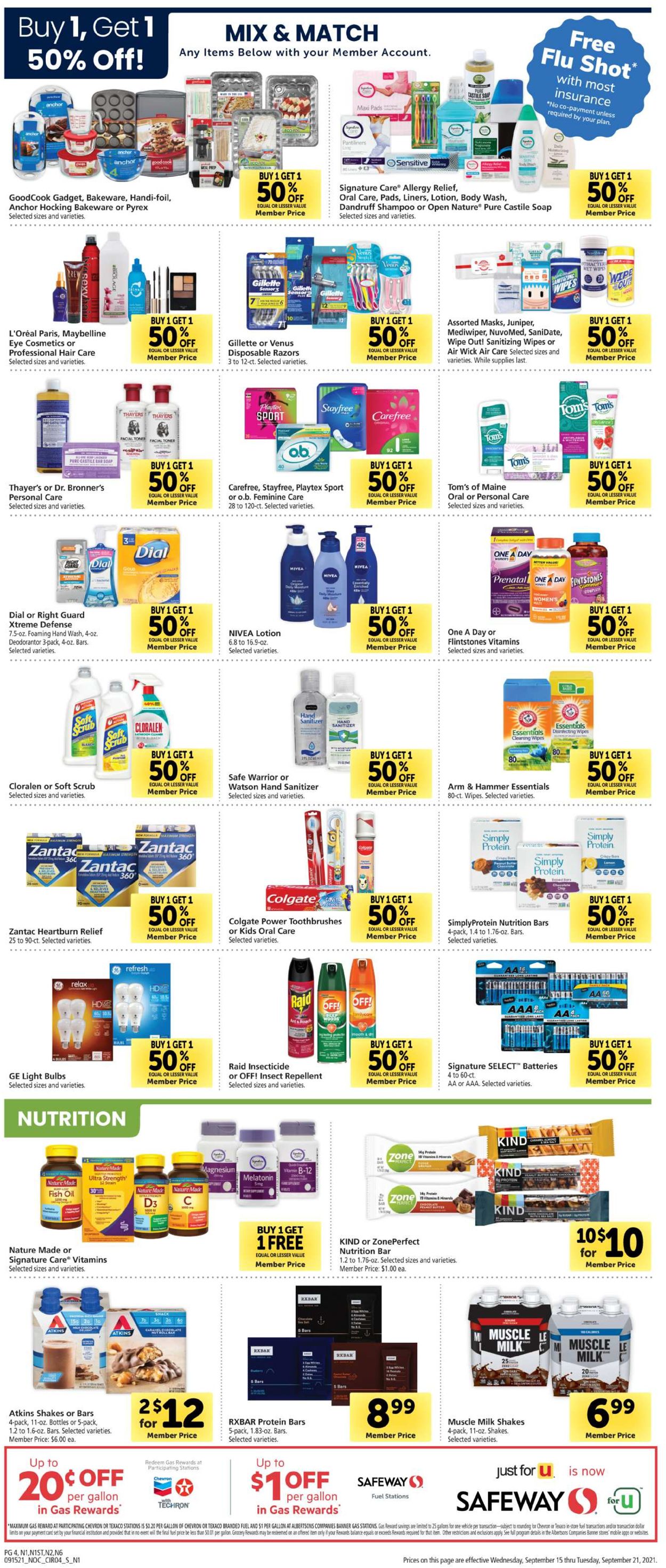 Safeway Ad from 09/15/2021