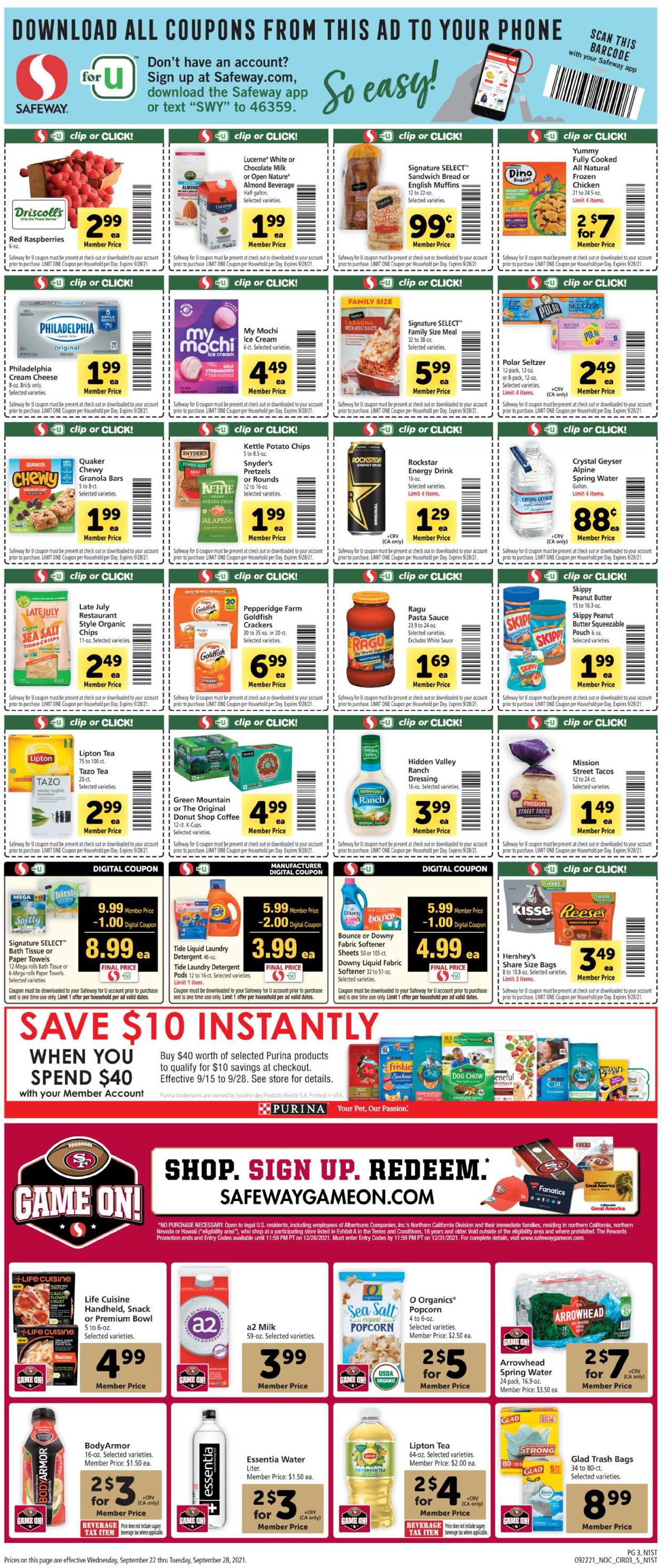 Safeway Ad from 09/22/2021