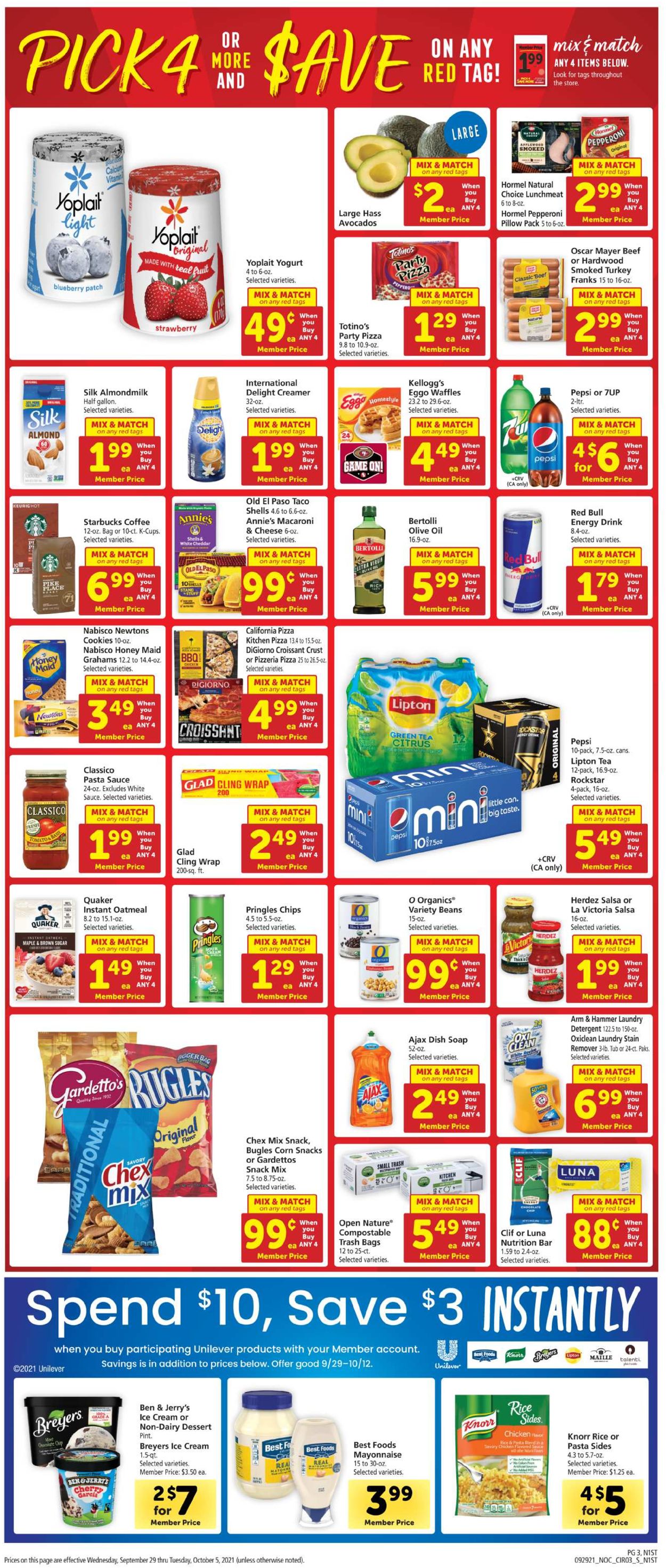 Safeway Ad from 09/29/2021