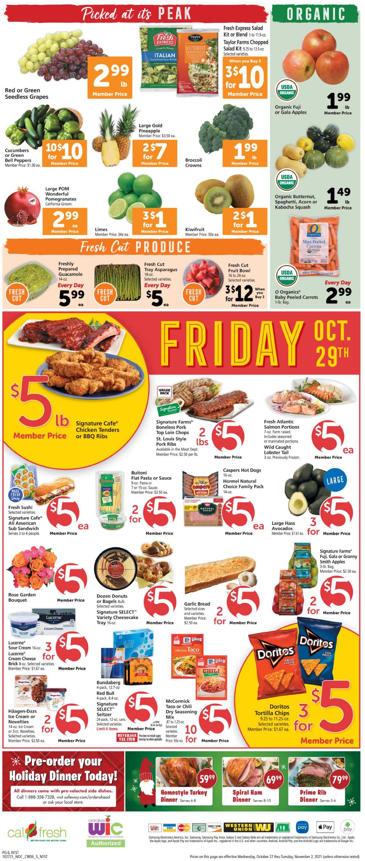 Safeway Ad from 10/27/2021
