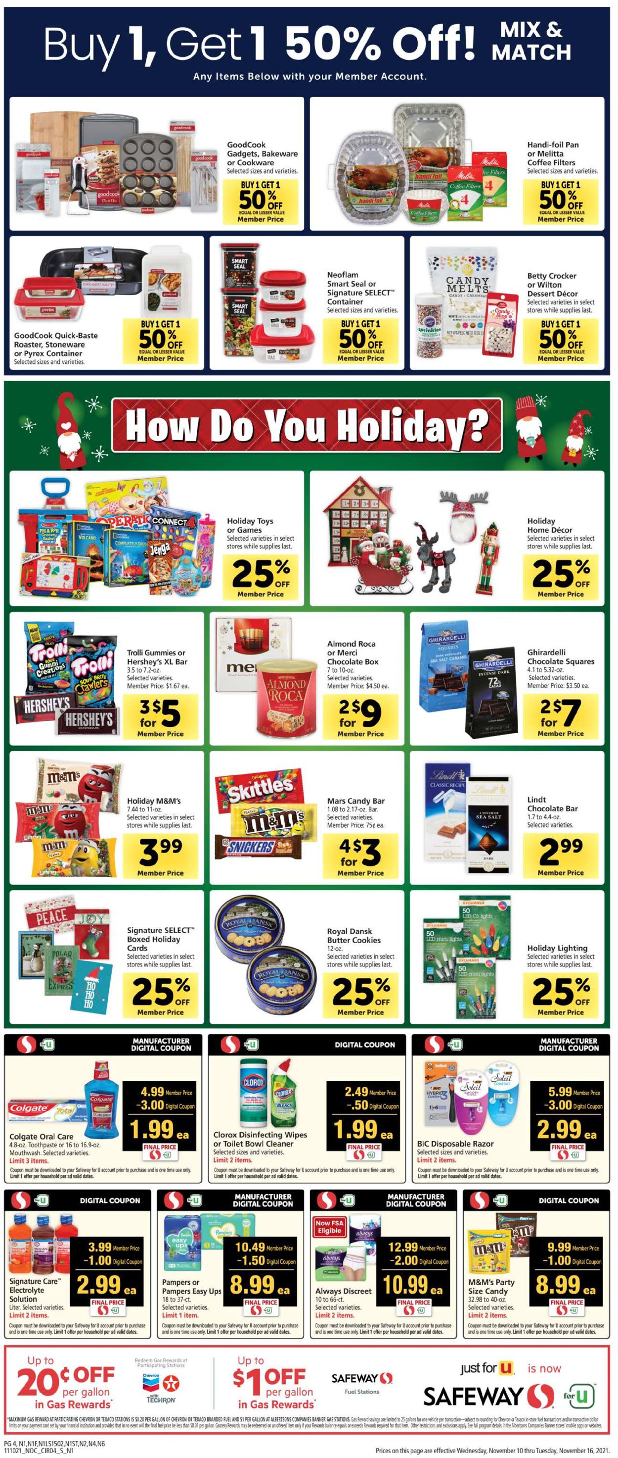 Safeway Ad from 11/10/2021
