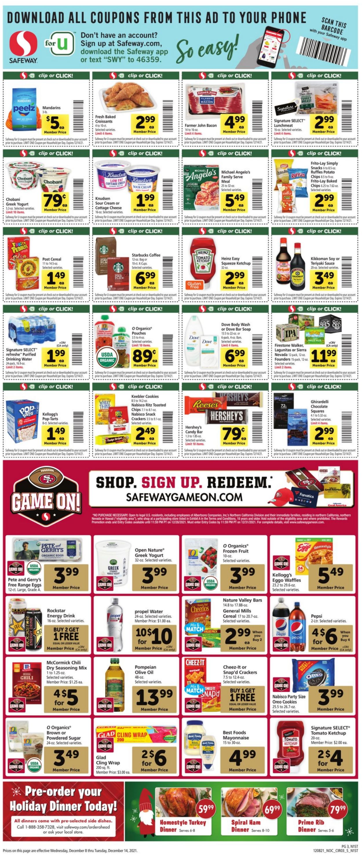 Safeway Ad from 12/08/2021