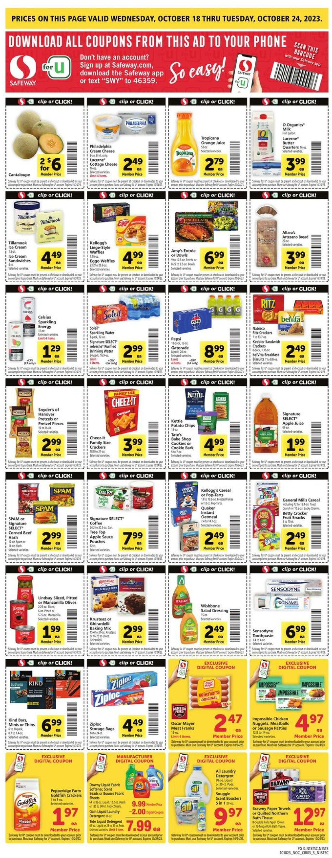 Safeway Ad from 10/18/2023