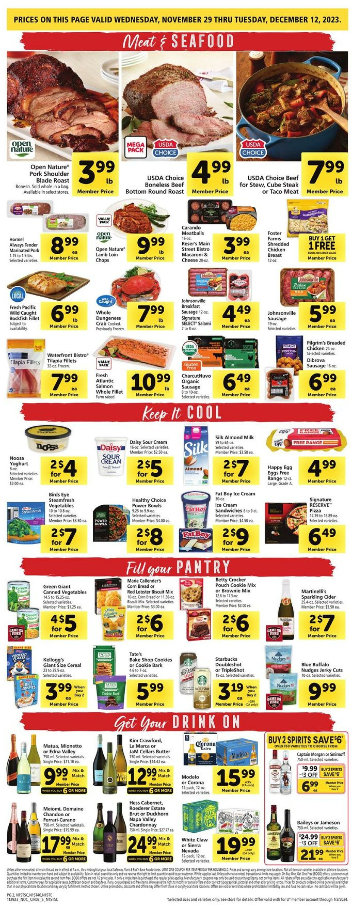 Safeway Ad from 11/29/2023