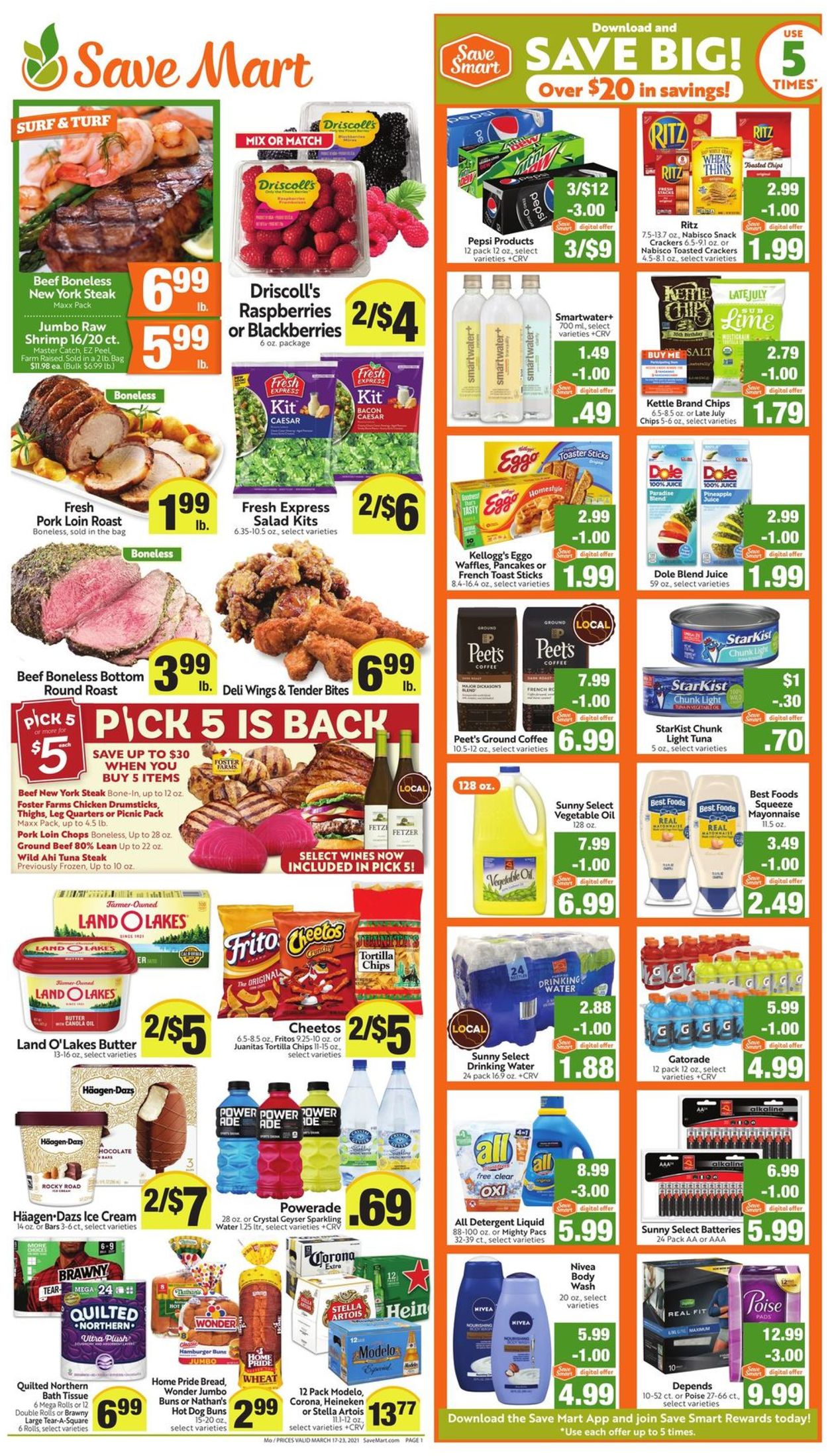 Save Mart Ad from 03/17/2021