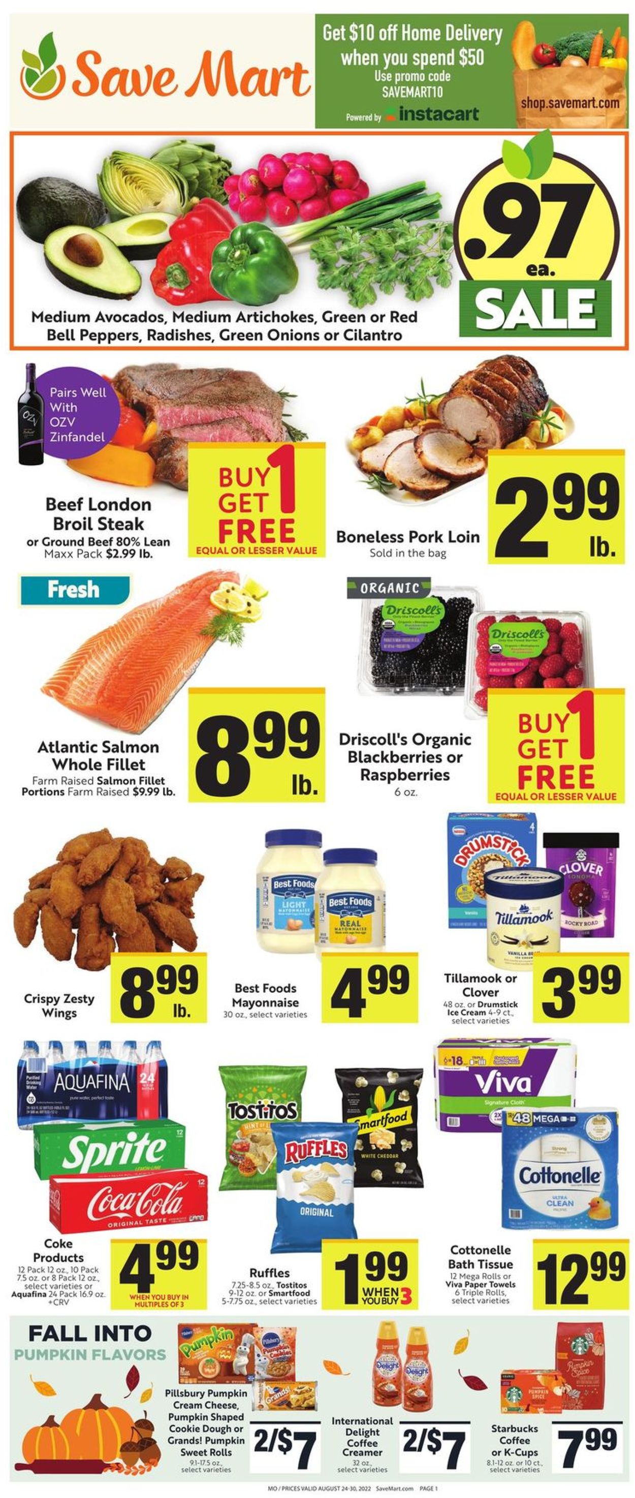Save Mart Ad from 08/24/2022