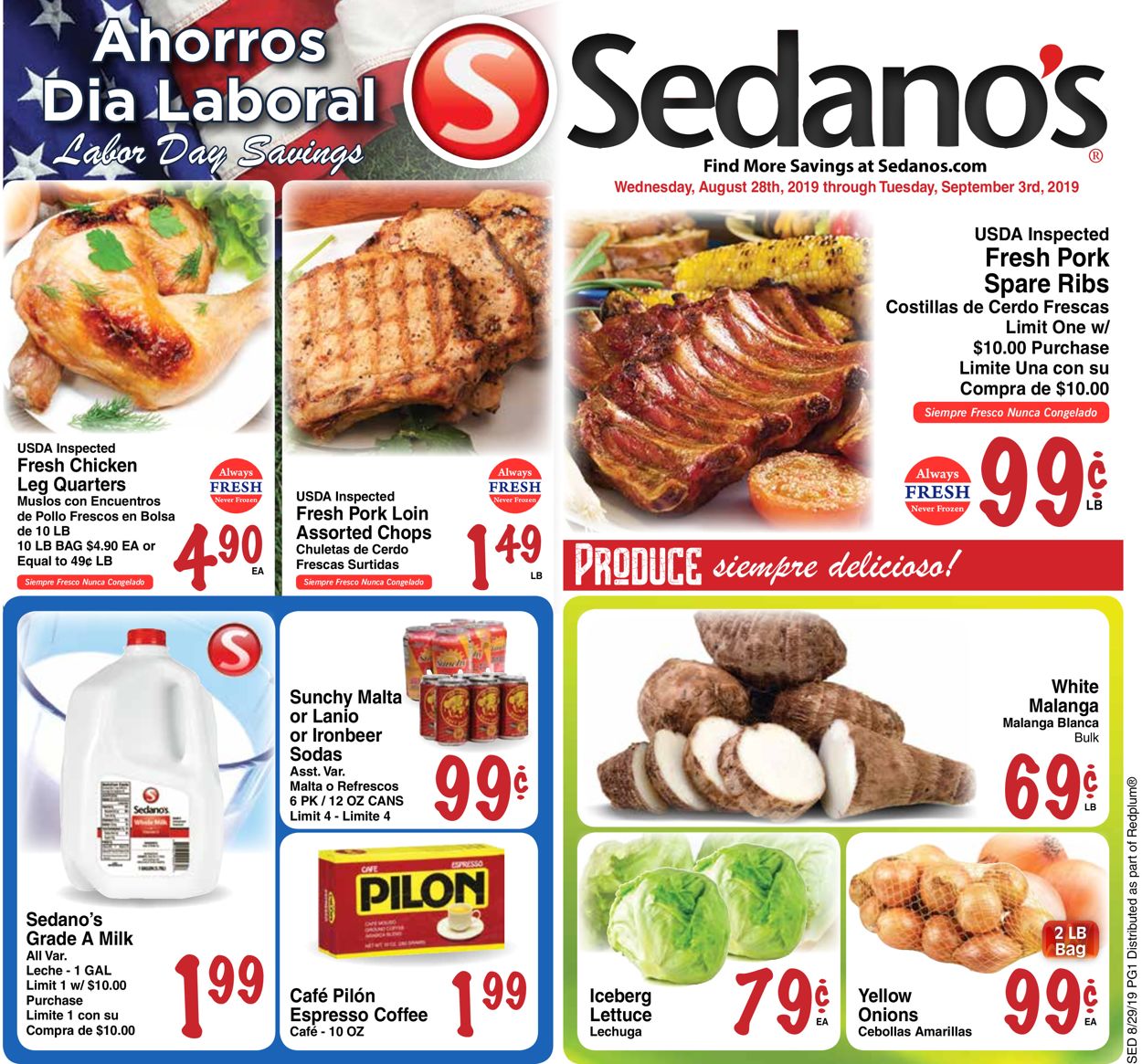 Sedano's Ad from 08/28/2019