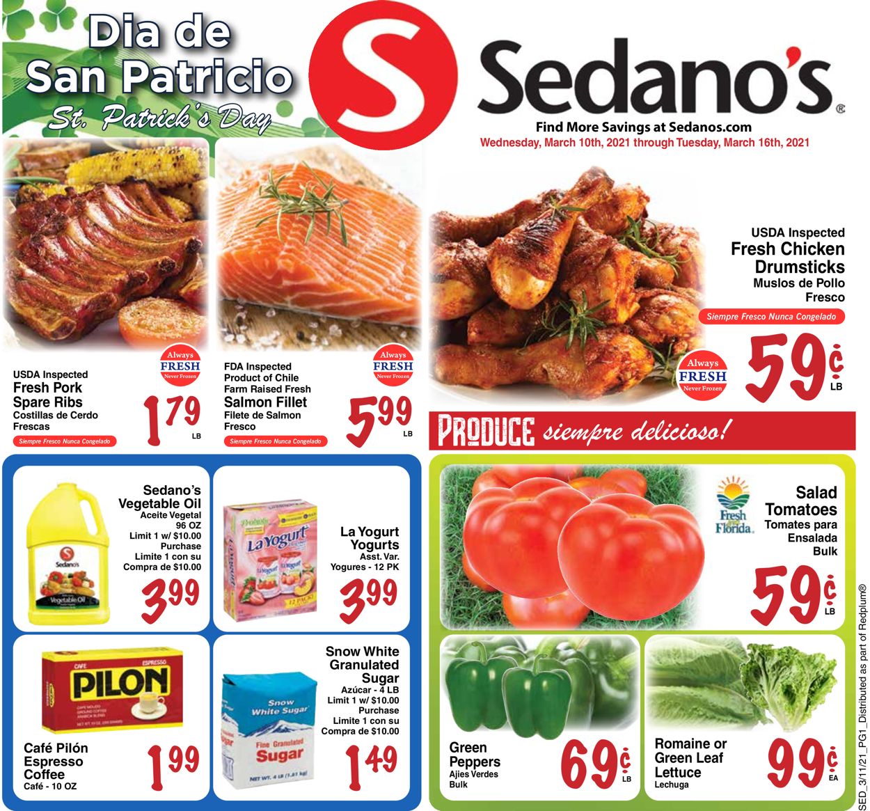 Sedano's Ad from 03/10/2021