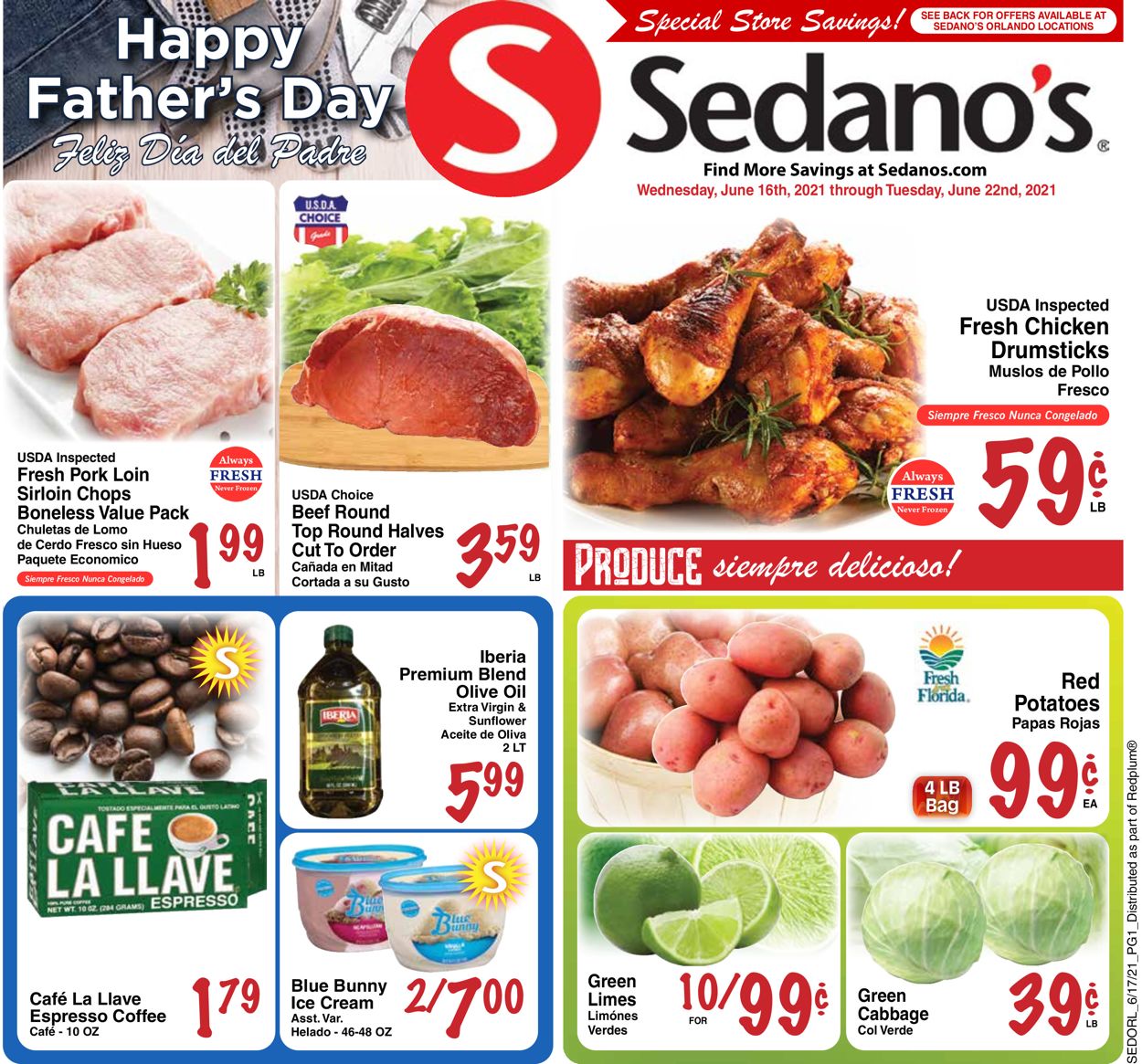 Sedano's Ad from 06/16/2021