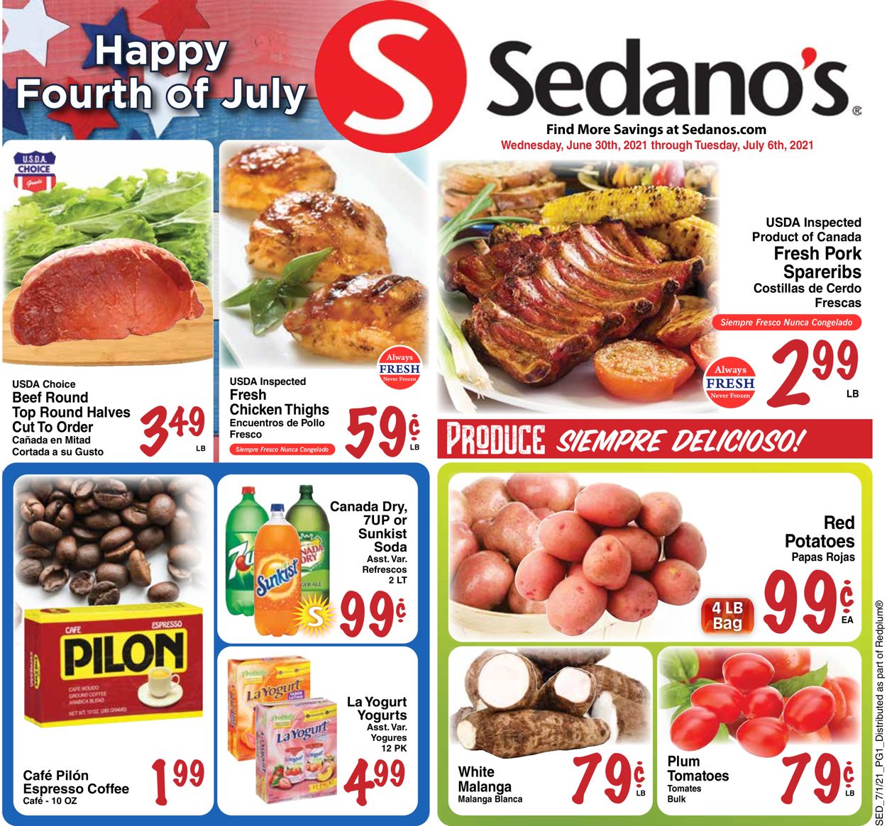Sedano's Ad from 06/30/2021