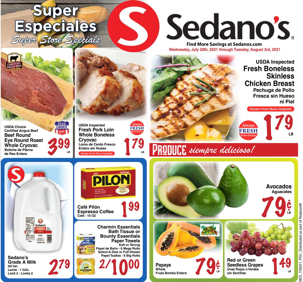 Sedano's Ad from 07/28/2021
