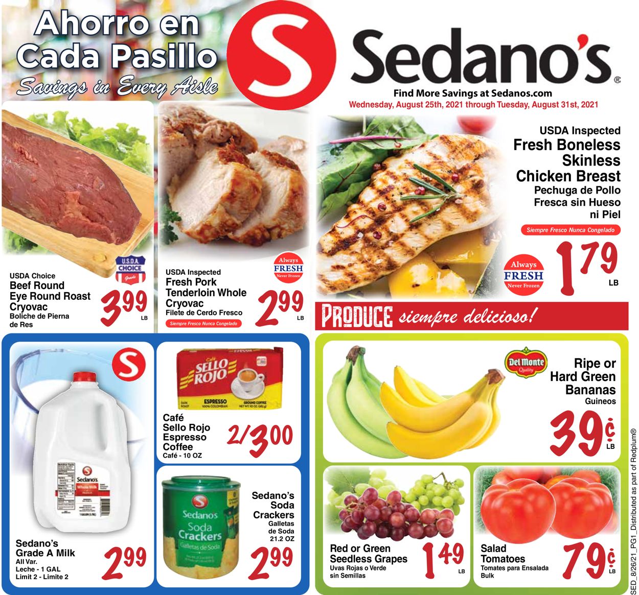 Sedano's Ad from 08/25/2021