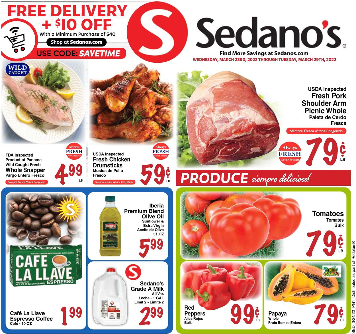 Sedano's Ad from 03/23/2022