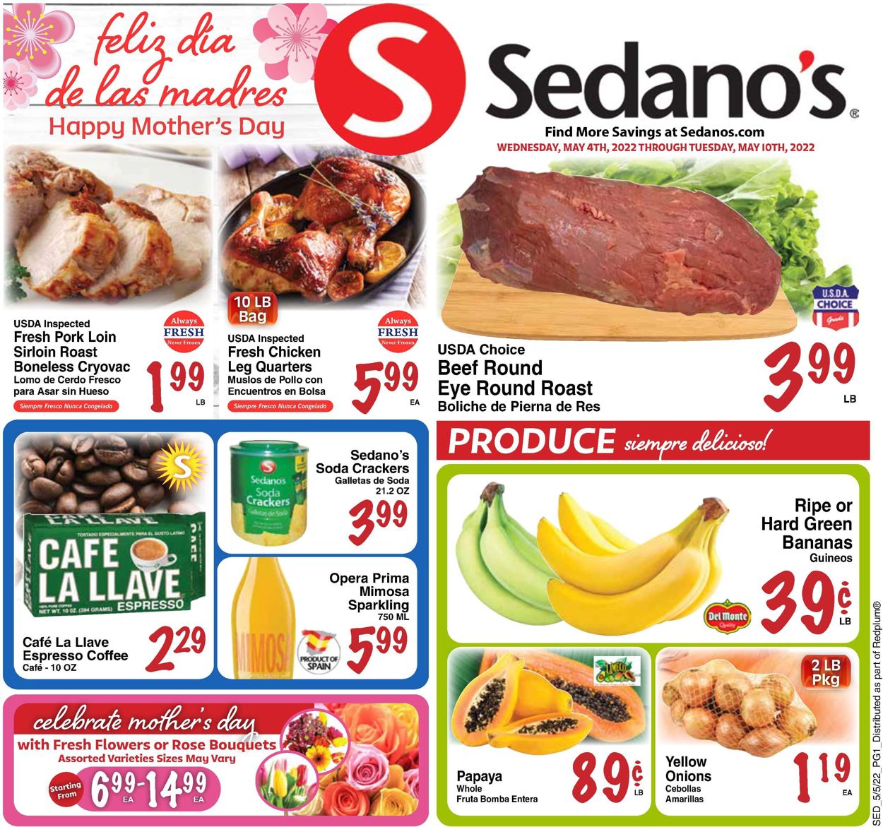 Sedano's Ad from 05/04/2022