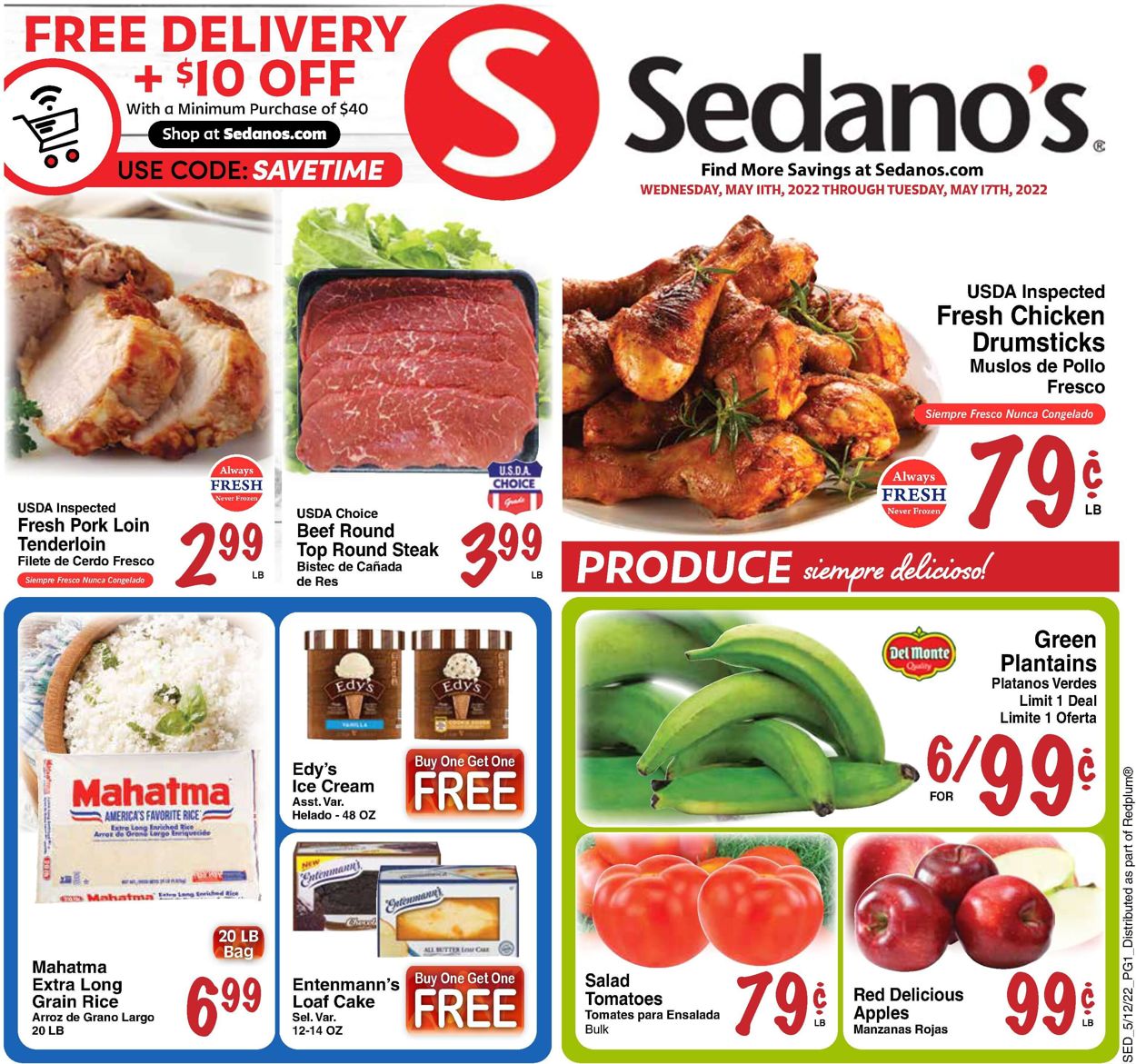 Sedano's Ad from 05/11/2022