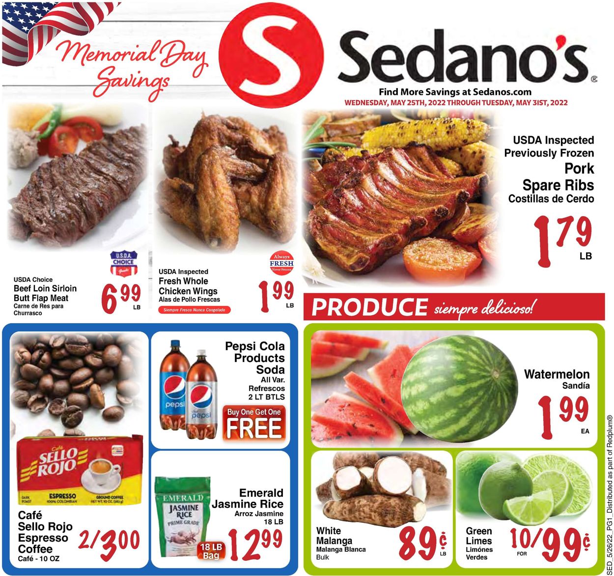 Sedano's Ad from 05/25/2022