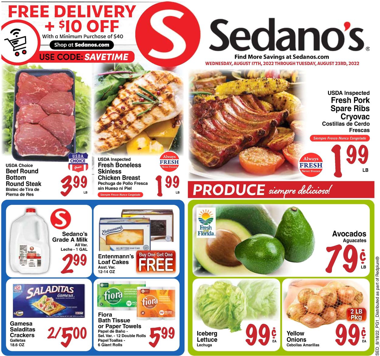 Sedano's Ad from 08/17/2022