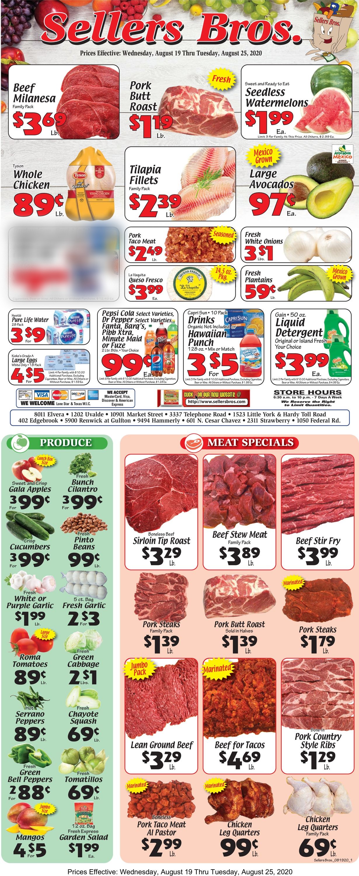 Sellers Bros. Ad from 08/19/2020